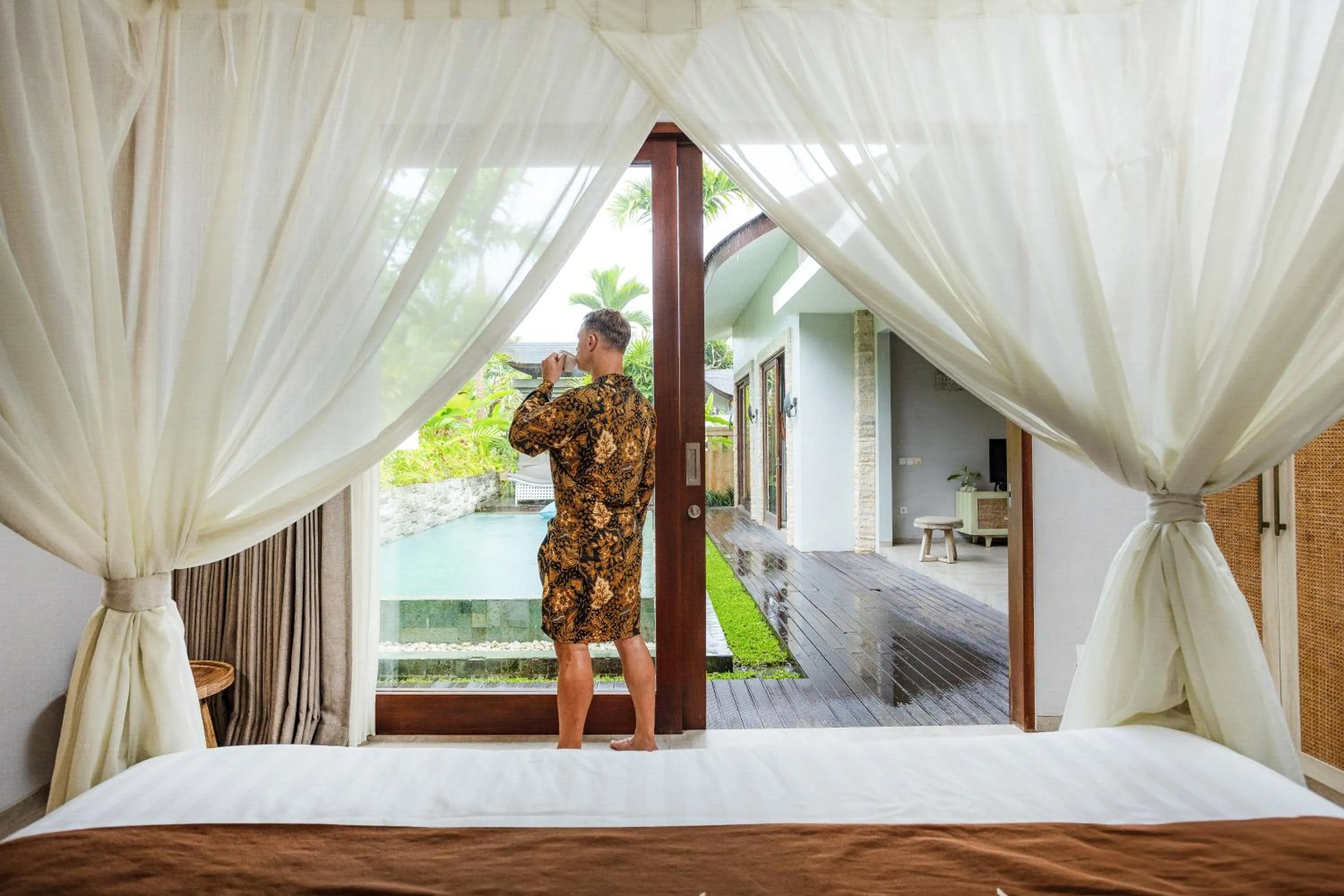 View (from property/room), Bed in Daun Lebar Villas