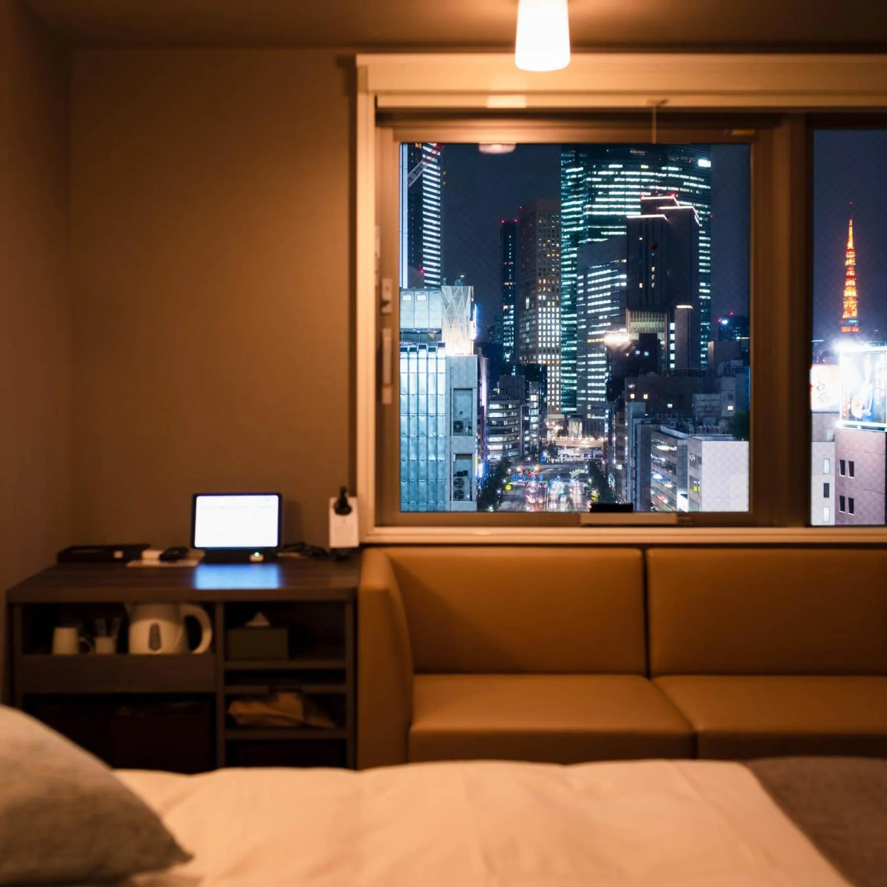 Bed in Super Hotel Premier Ginza