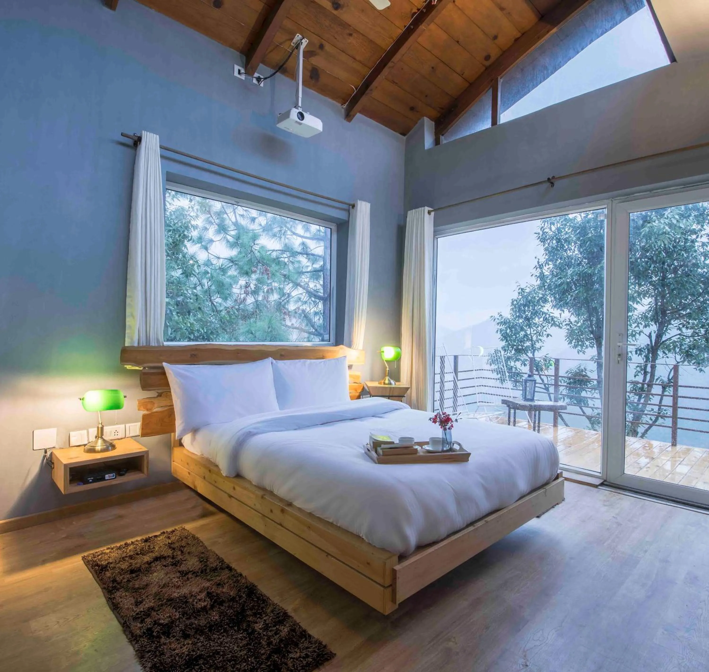Bedroom, Bed in Seclude Ramgarh Cliff's edge