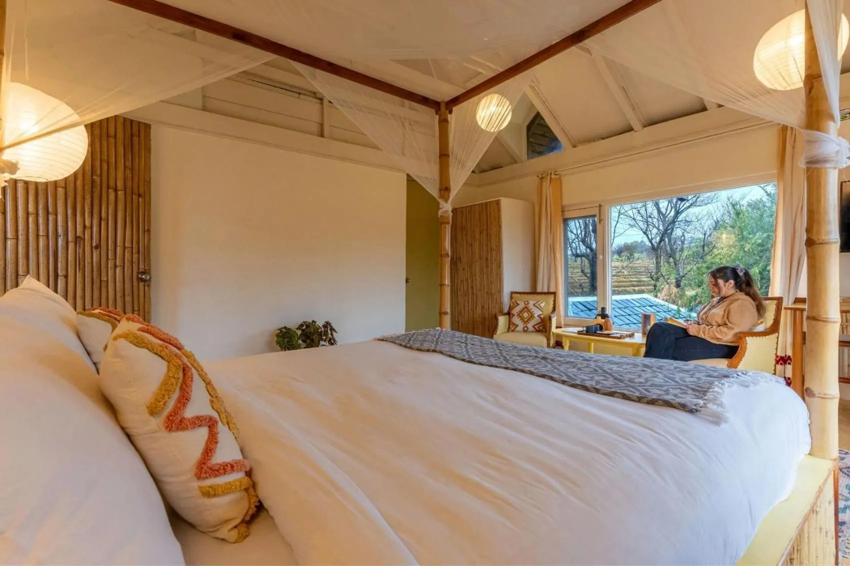 Bedroom, Bed in Seclude Palampur