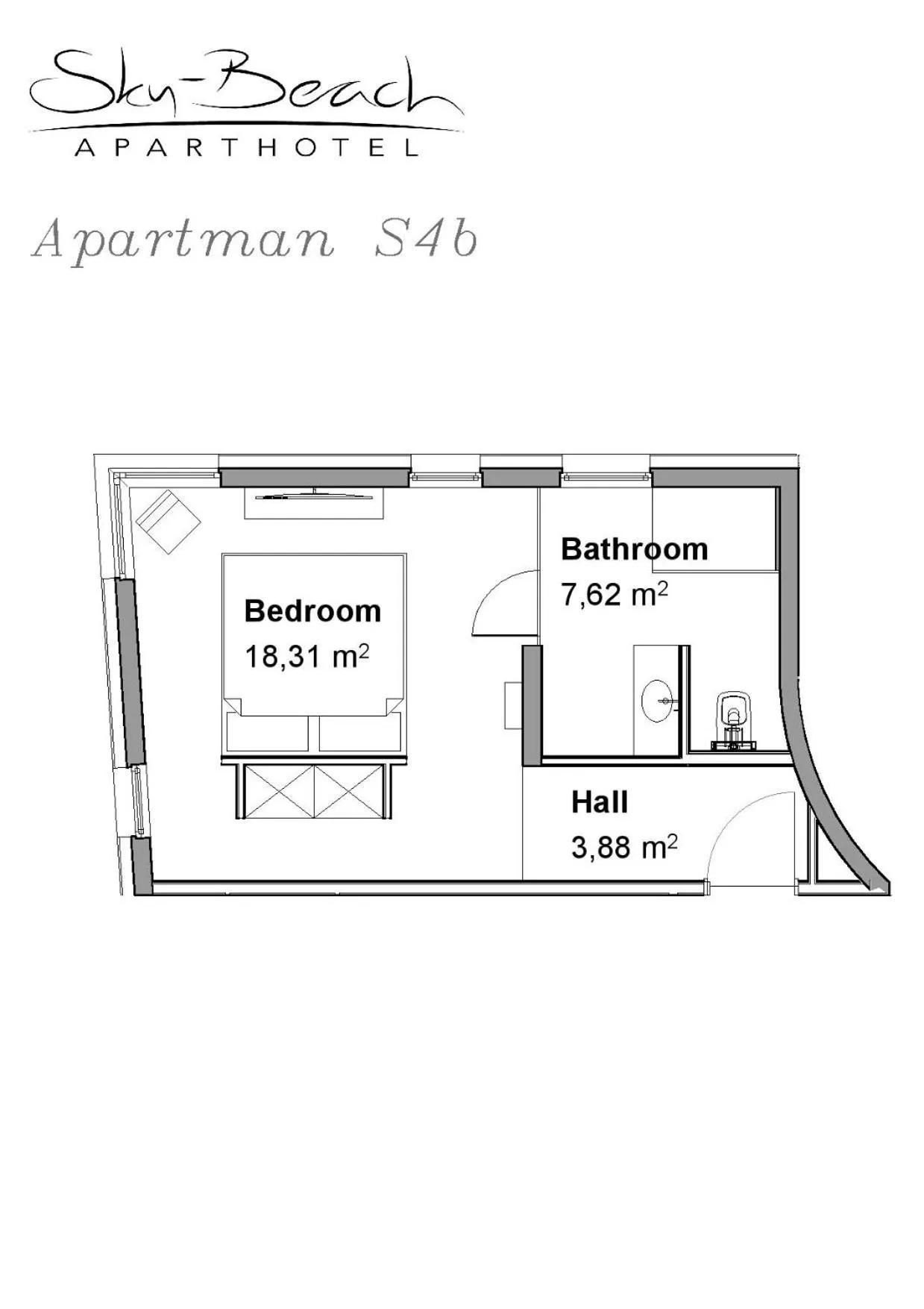 Floor plan in Sky Beach Aparthotel
