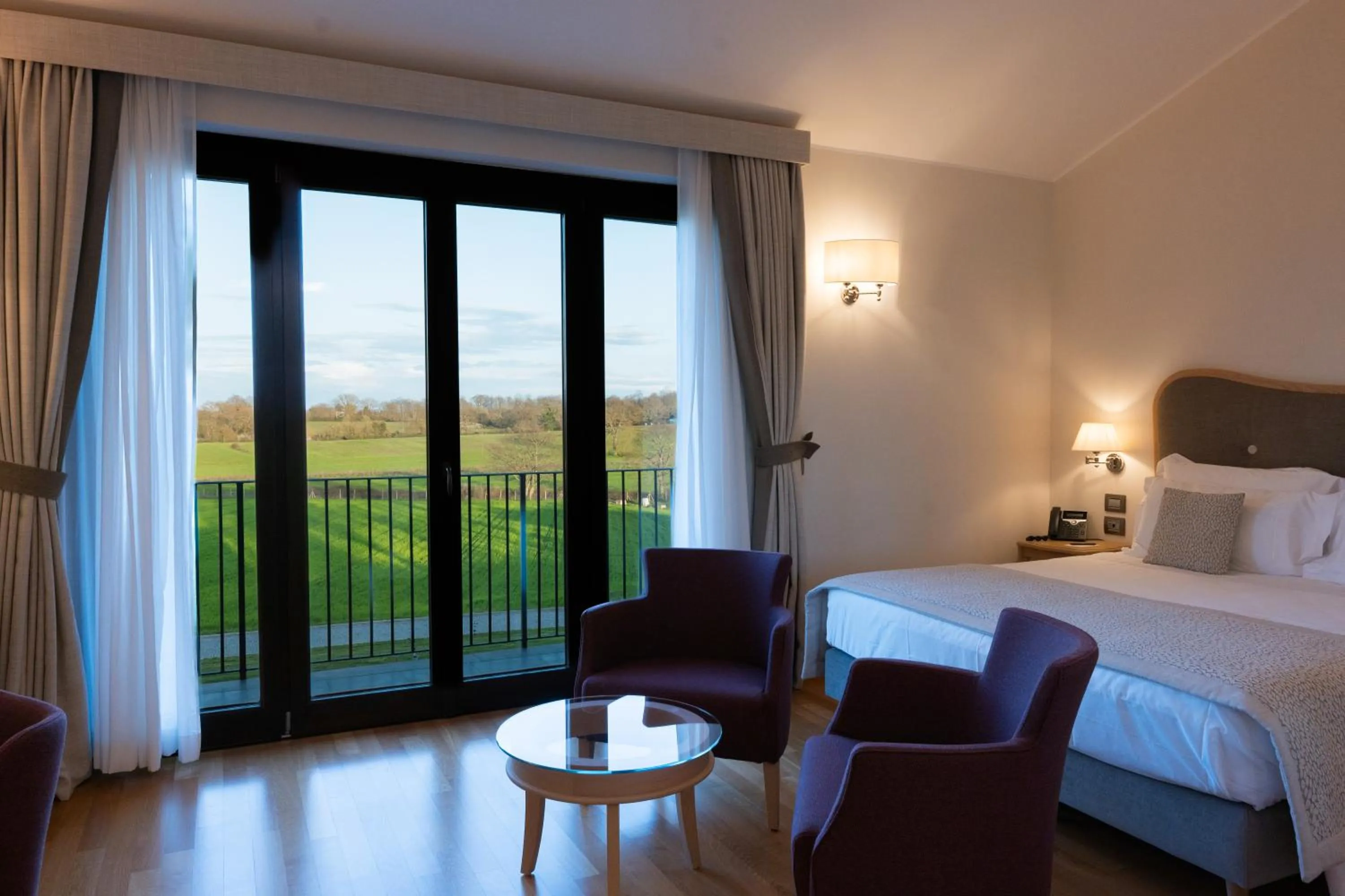 Balcony/Terrace, Bed in Borgo La Chiaracia Resort & SPA