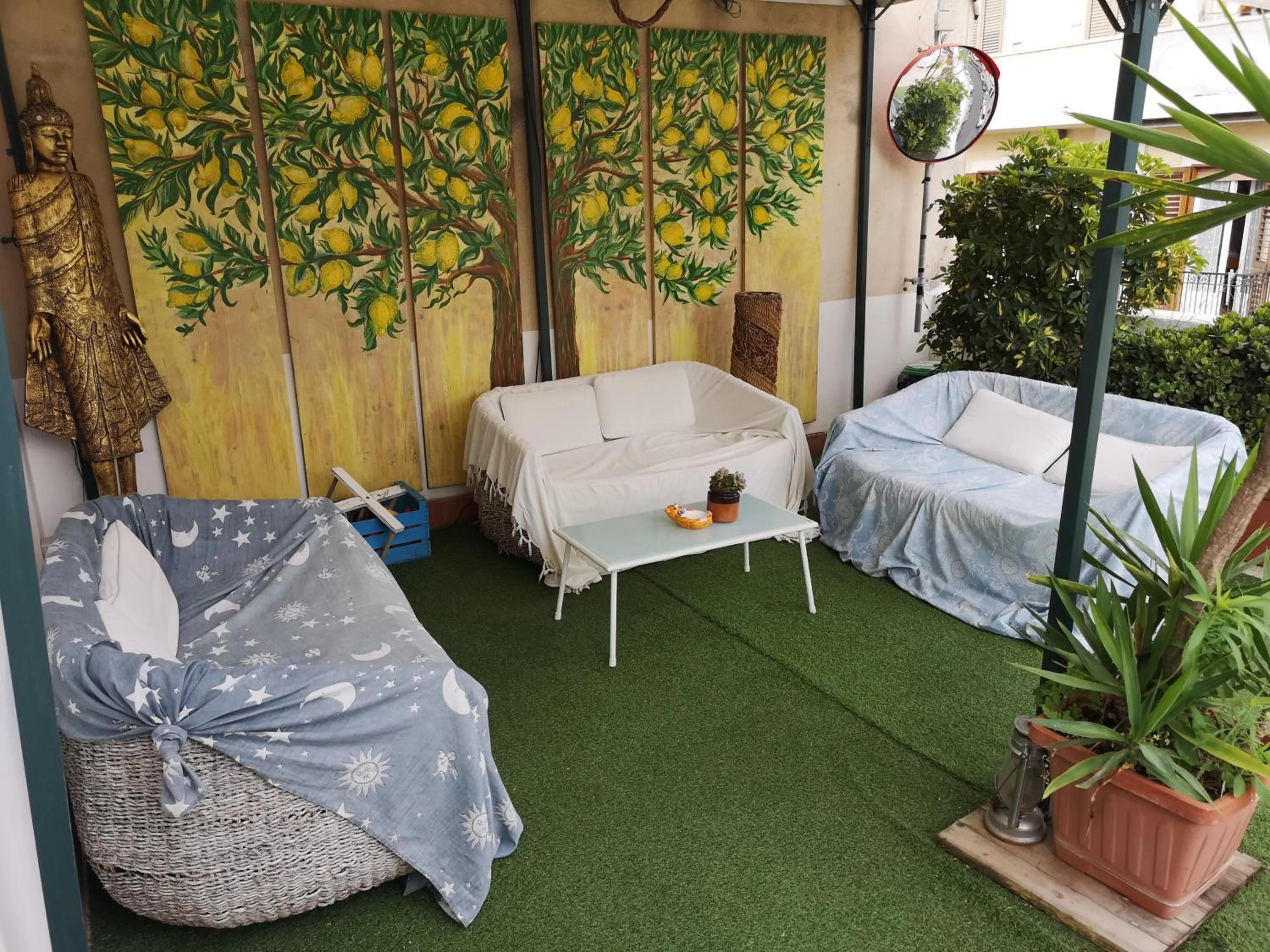 Patio, Bed in B&B Casa Laganà