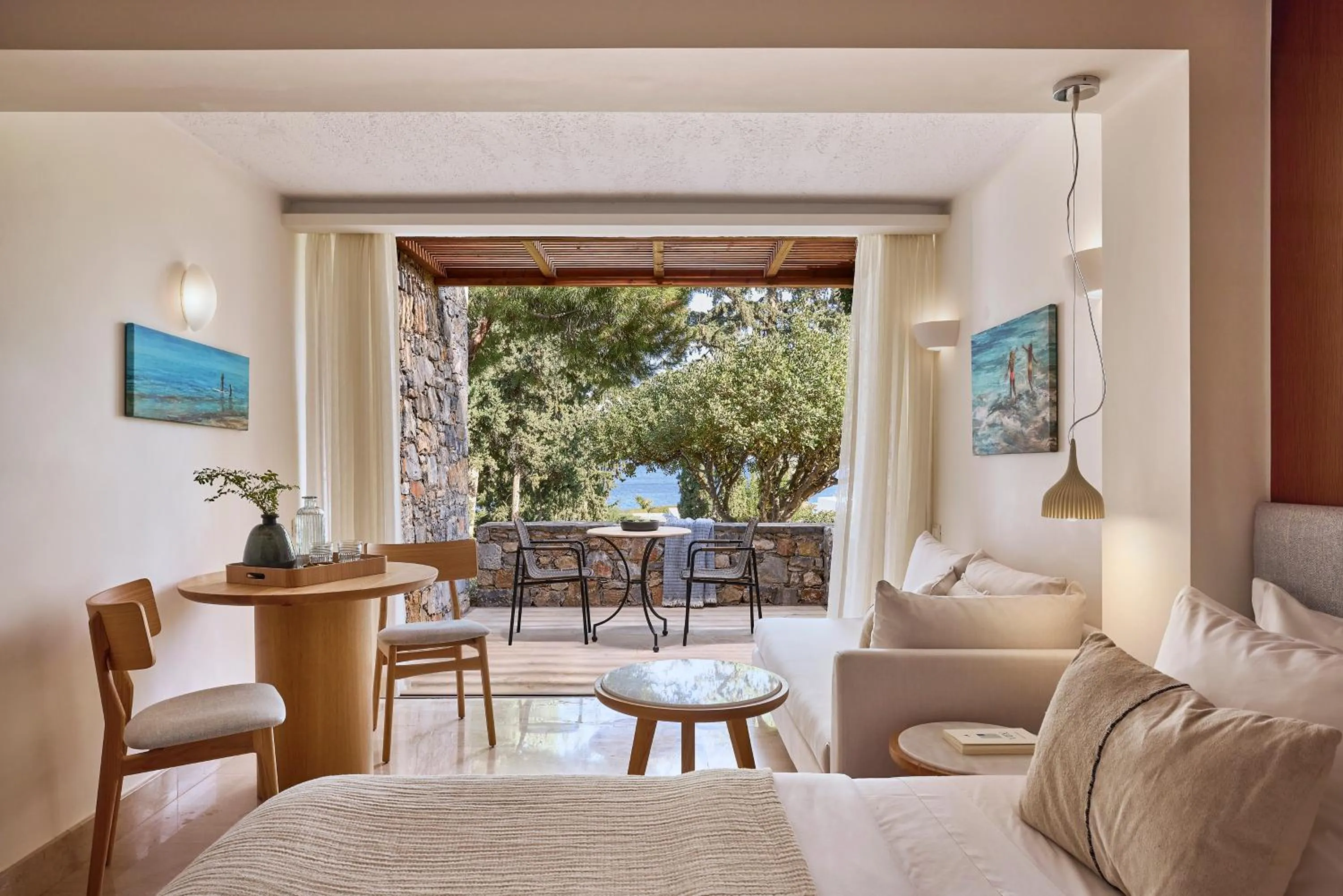 Balcony/Terrace, Bed in St. Nicolas Bay Resort Hotel & Villas