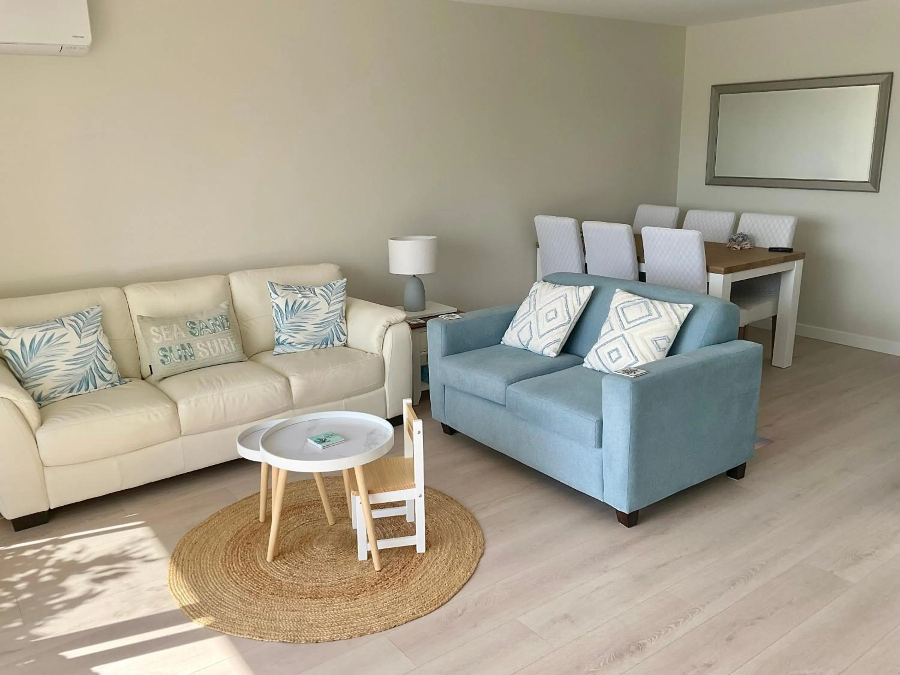 Living room in Pelican Cove Waterfront Apartment