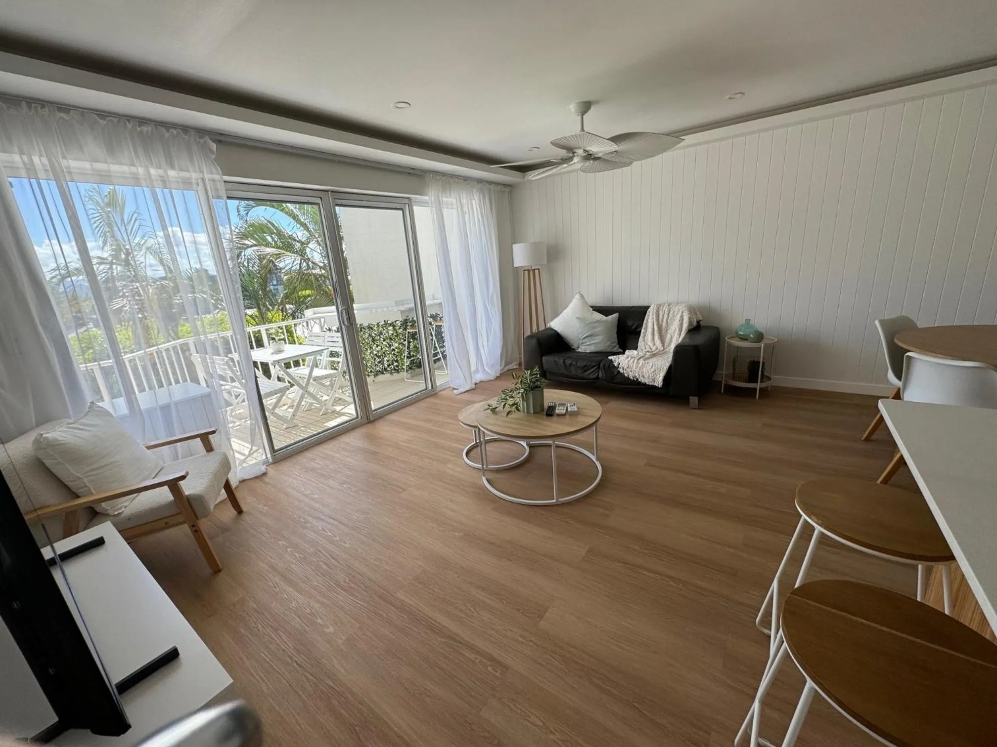 Living room in Pelican Cove Waterfront Apartment