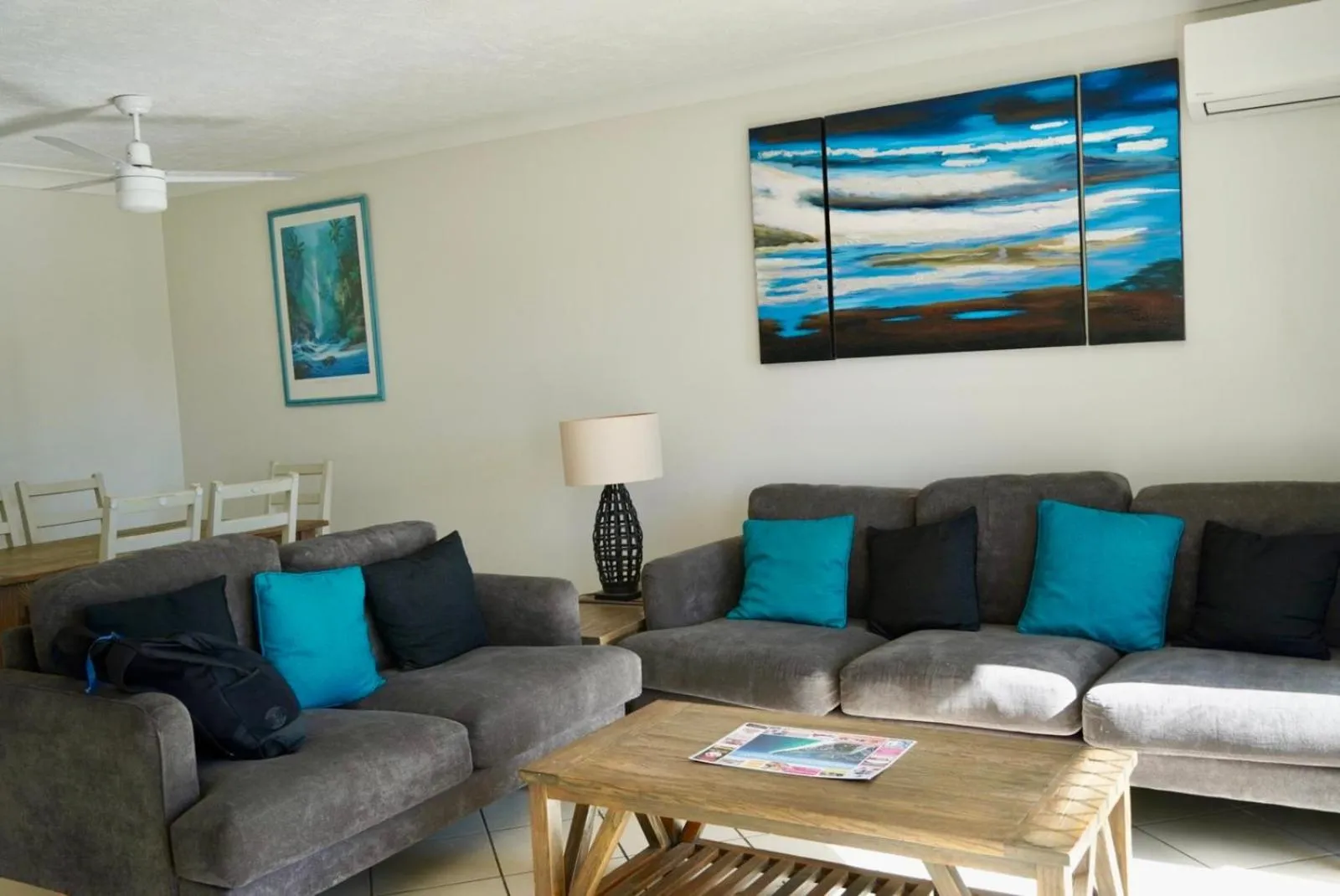 Living room in Pelican Cove Waterfront Apartment