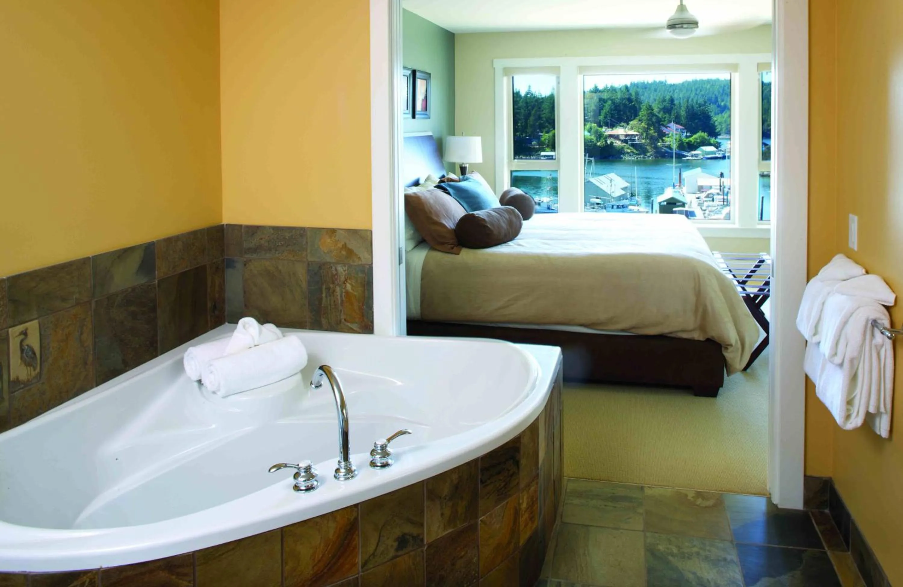 Bed in Painted Boat Resort Spa and Marina