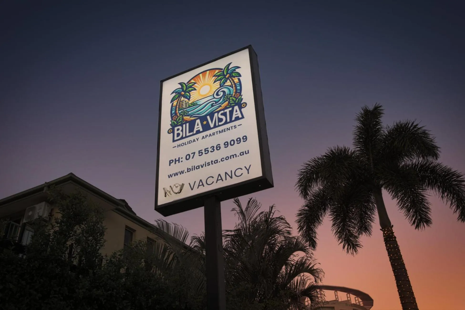 Property logo or sign in Bila Vista Kirra Beachside Apartments