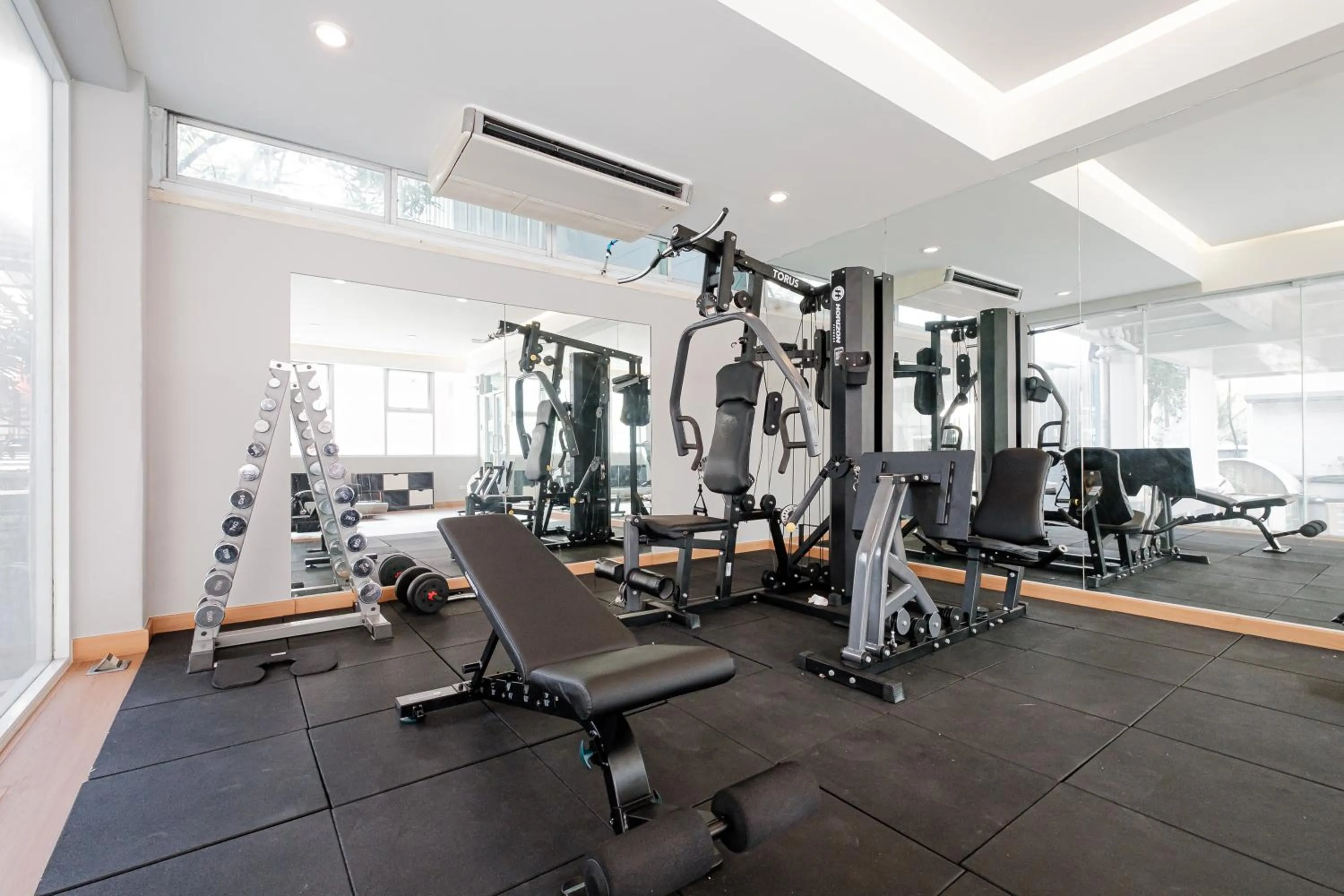 Fitness centre/facilities in Boss Hotel