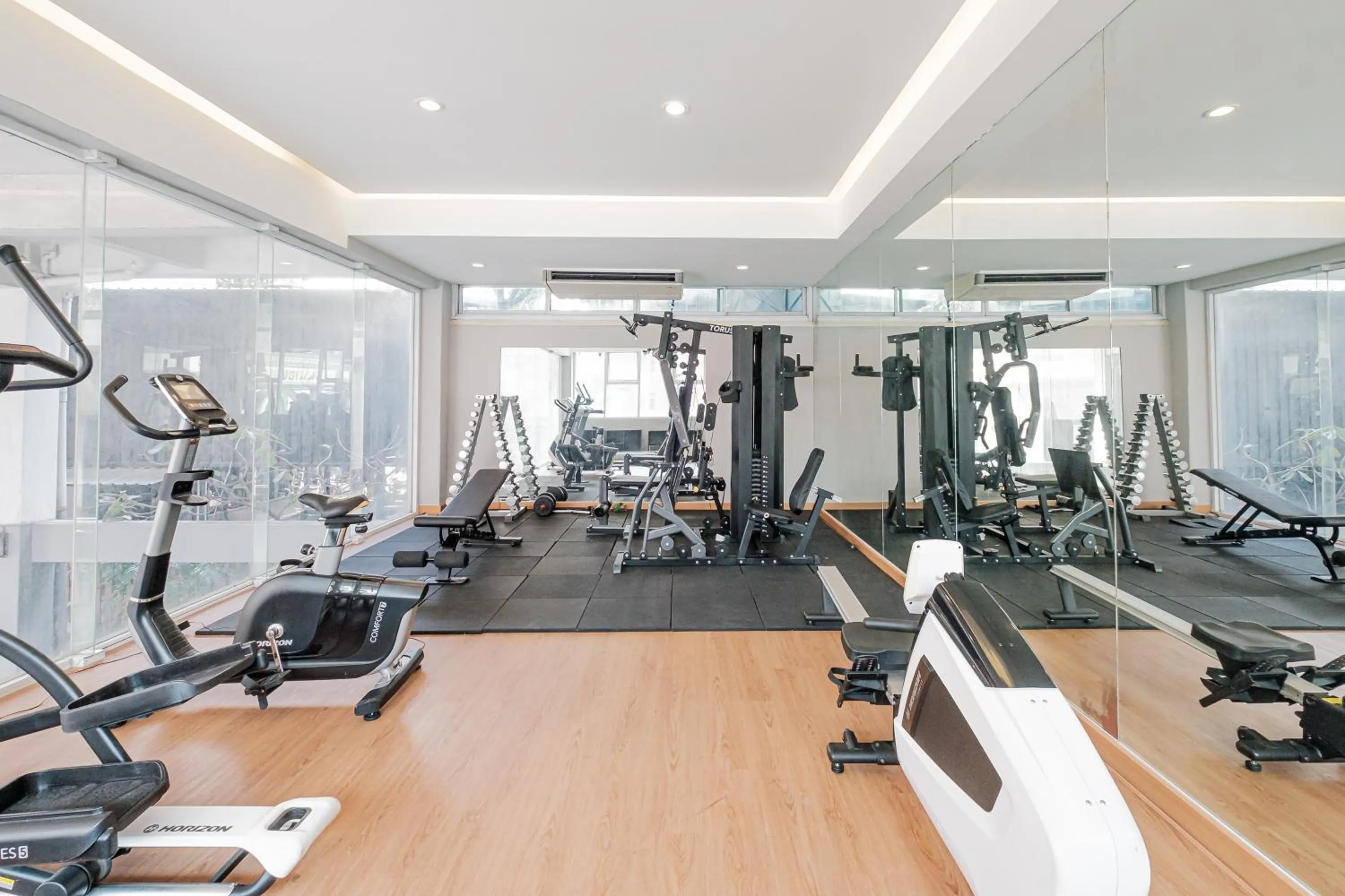 Fitness centre/facilities in Boss Hotel