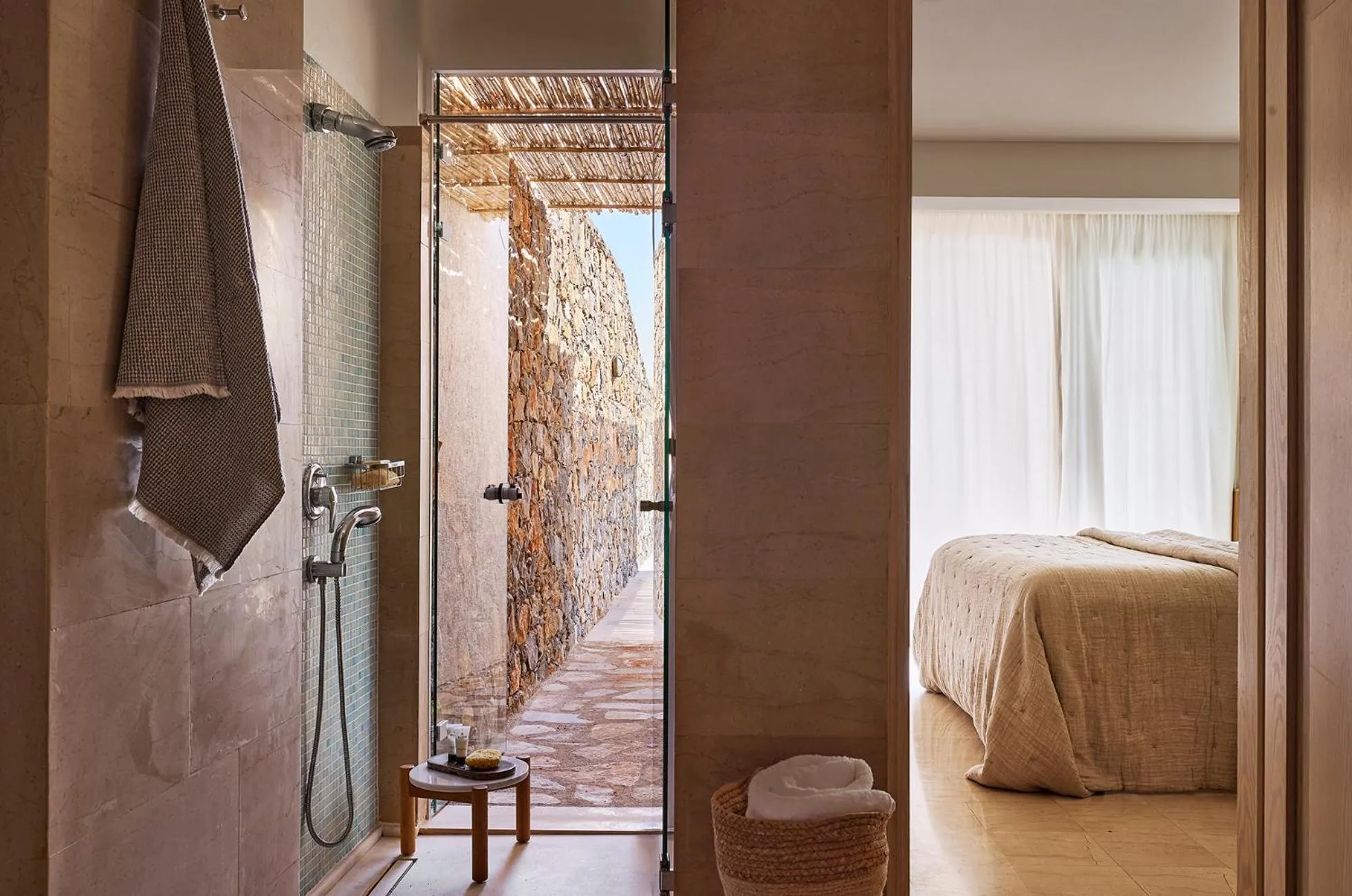 Bathroom, Bed in Thalassa Villas