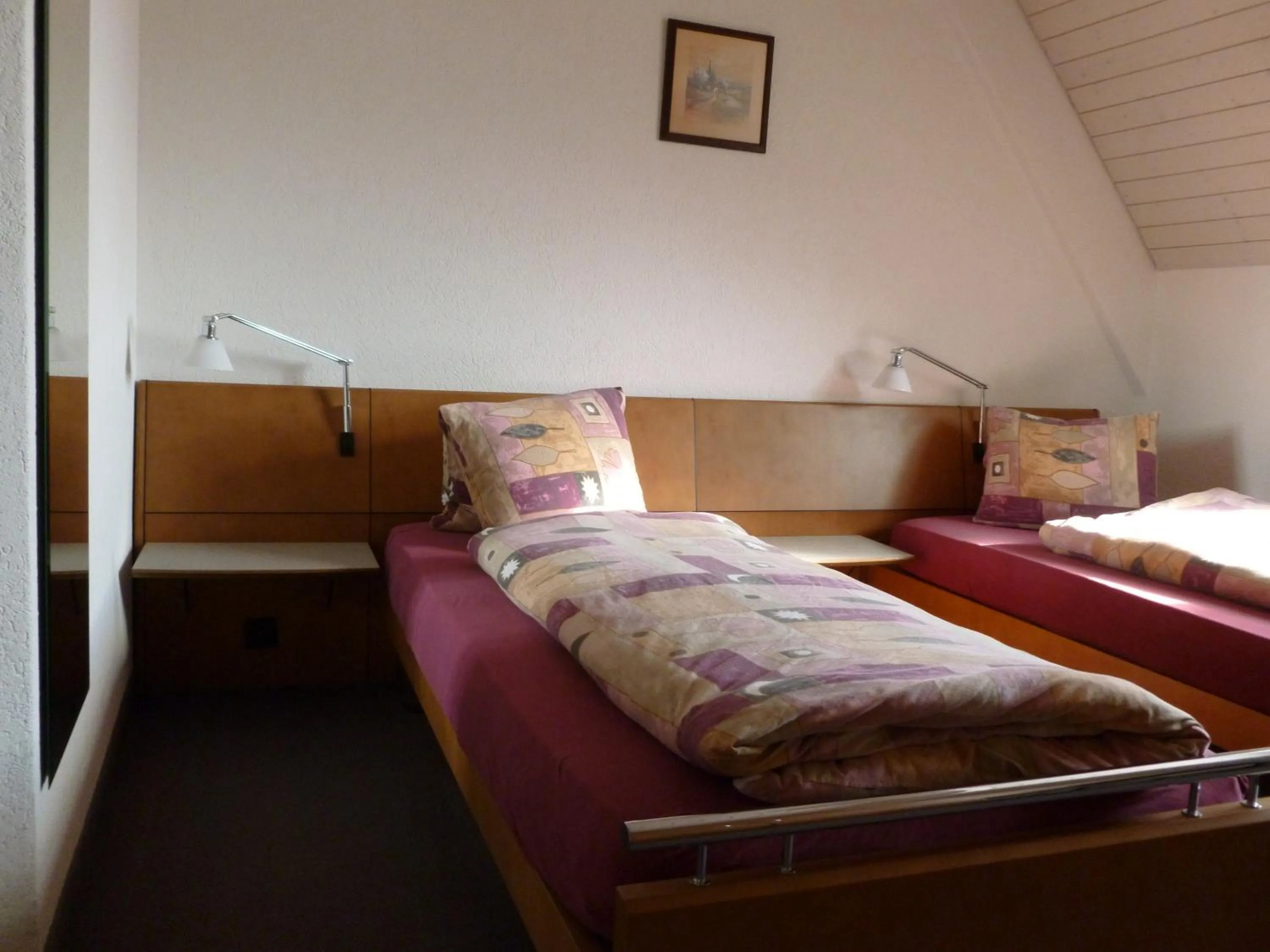 Bed in Hotel Restaurant Schiff