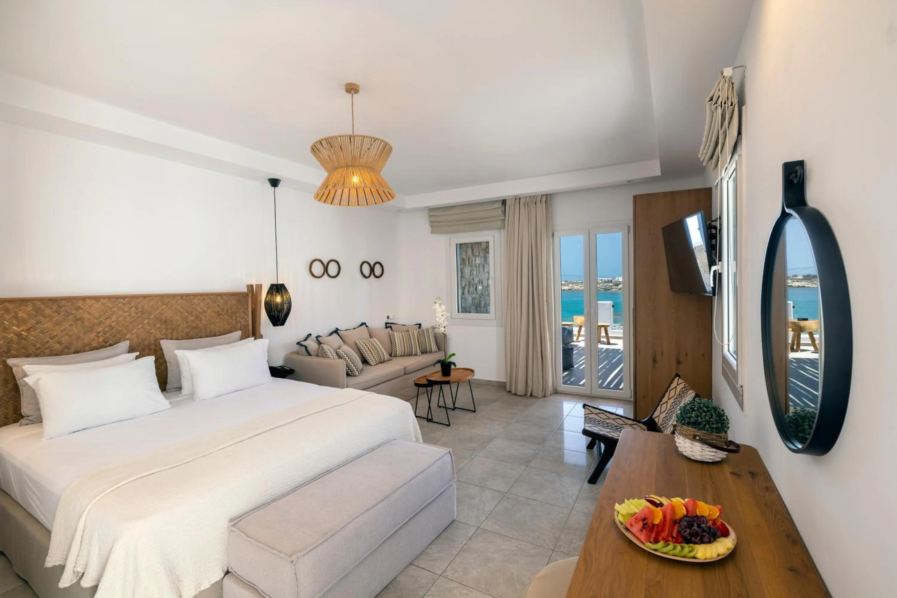 Photo of the whole room, Bed in Tropicana Hotel , Suites & Villas Mykonos