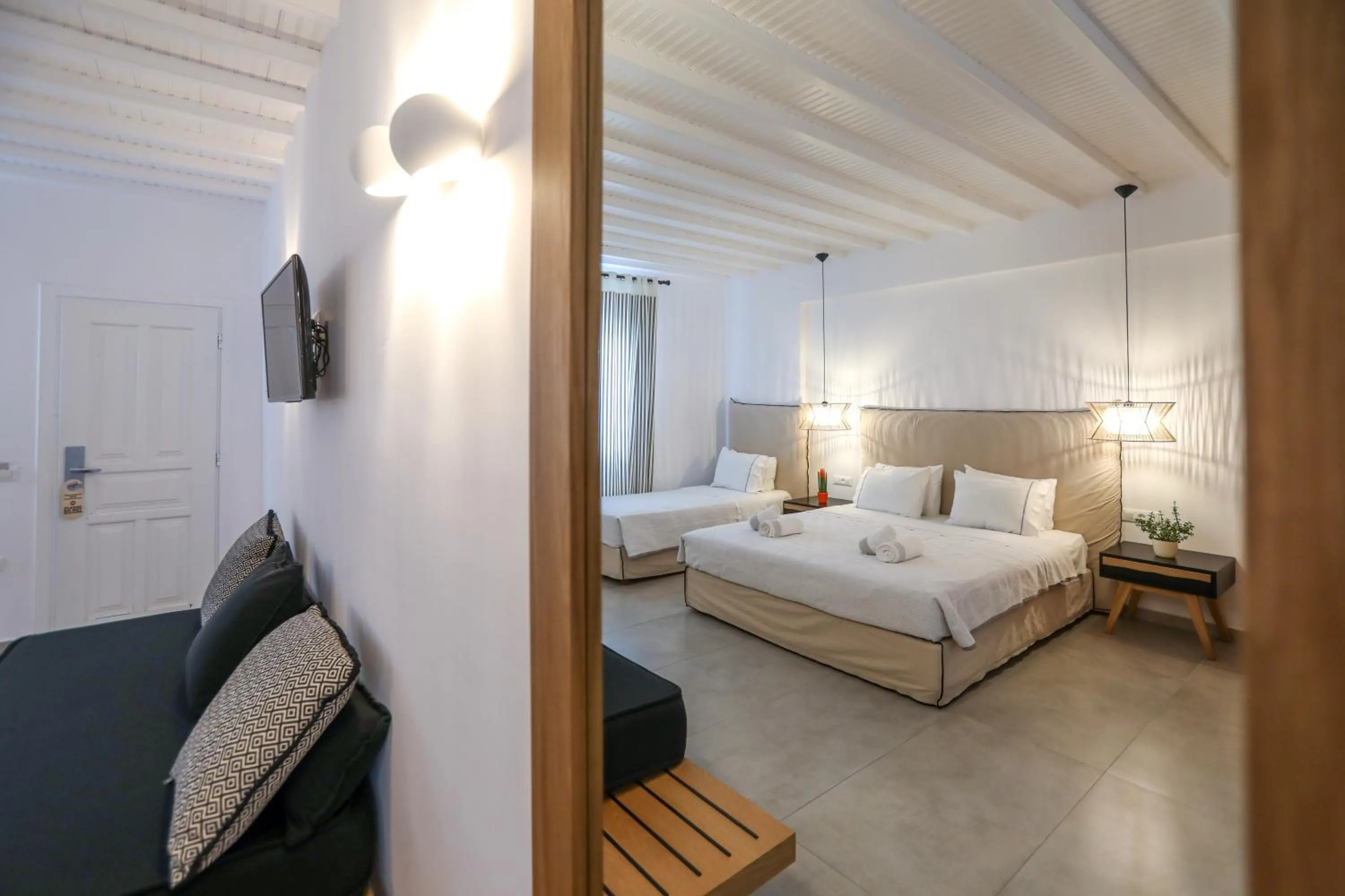 Bed in Petinaros Hotel