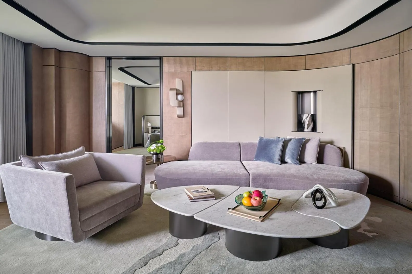 Living room in InterContinental Shanghai Harbour City by IHG