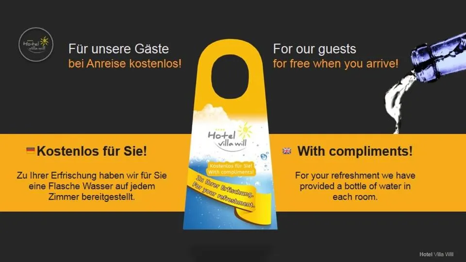 Text overlay in Hotel Villa Will