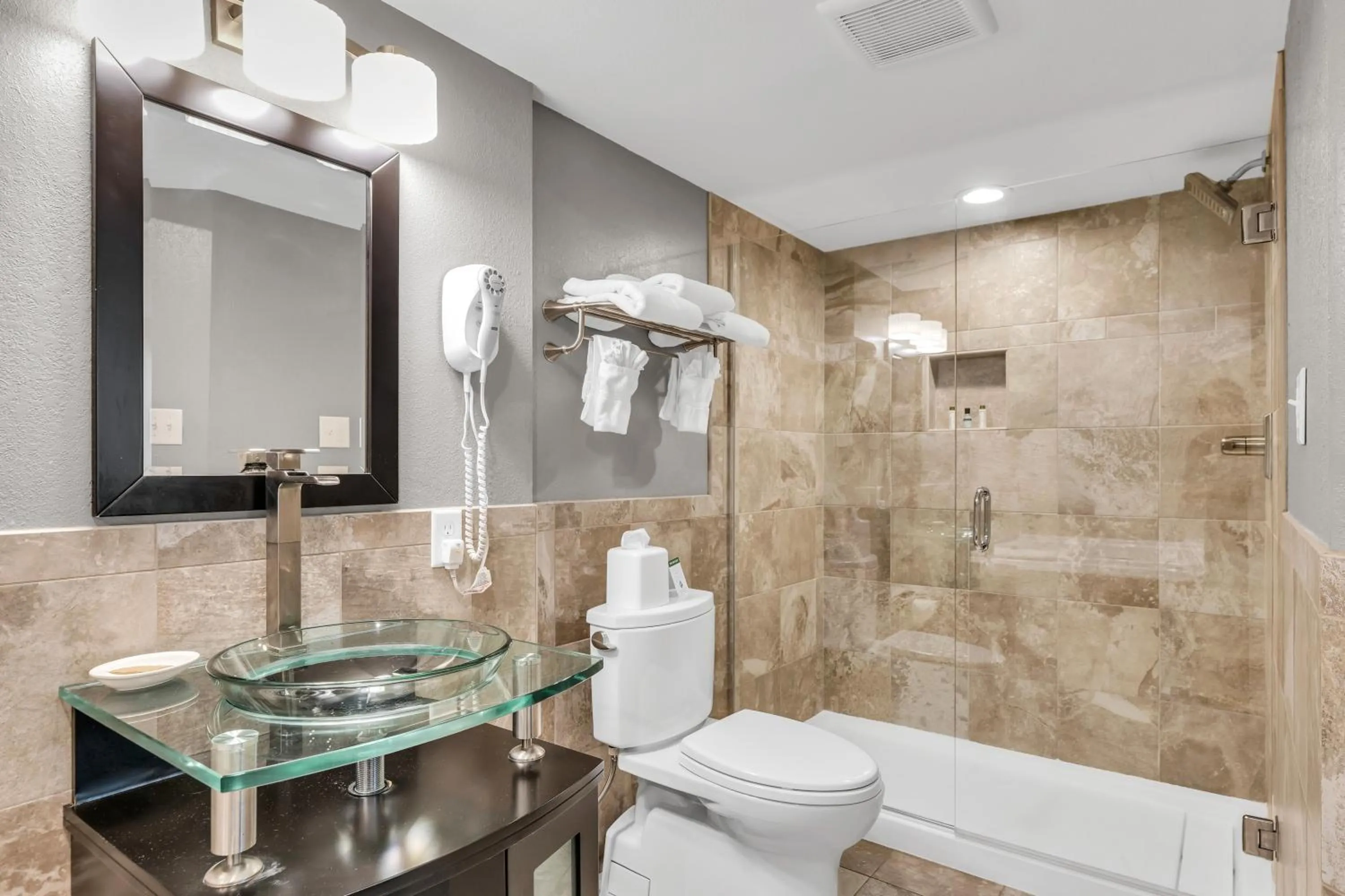 Bathroom in Eastlake Suites Hotel & Conference Center By OYO Urbana