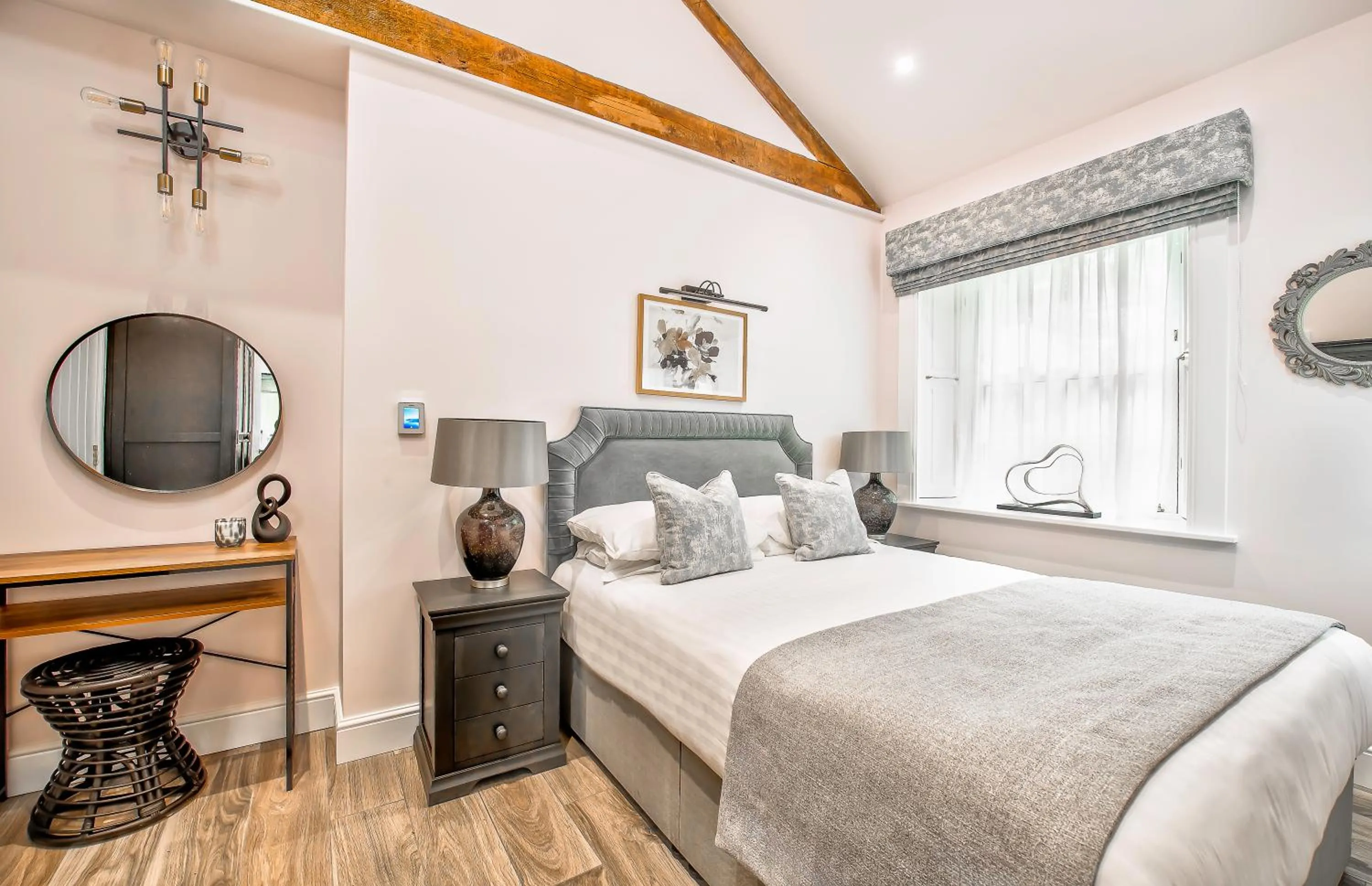 Bed in Langley Castle Hotel