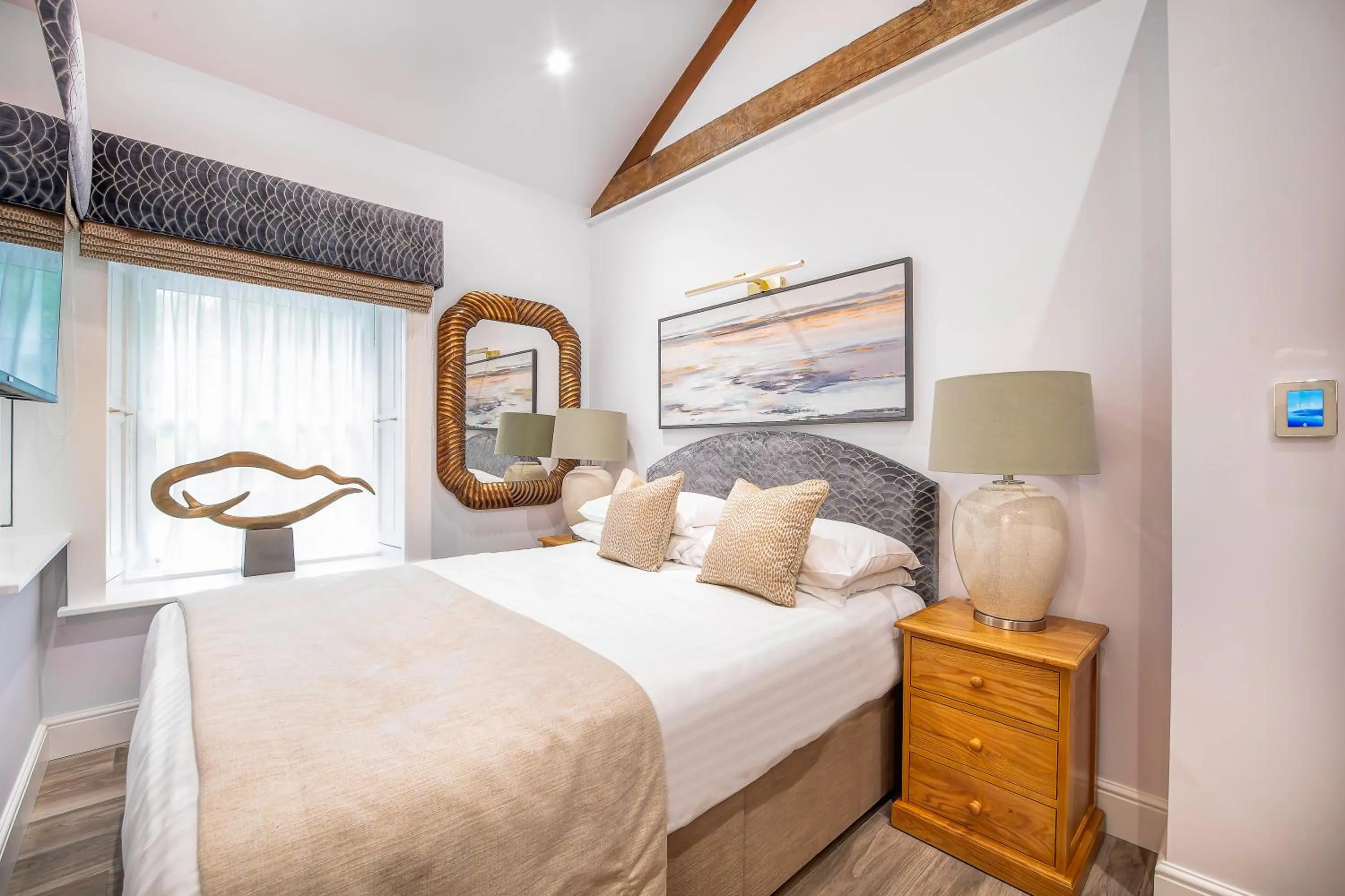 Bed in Langley Castle Hotel