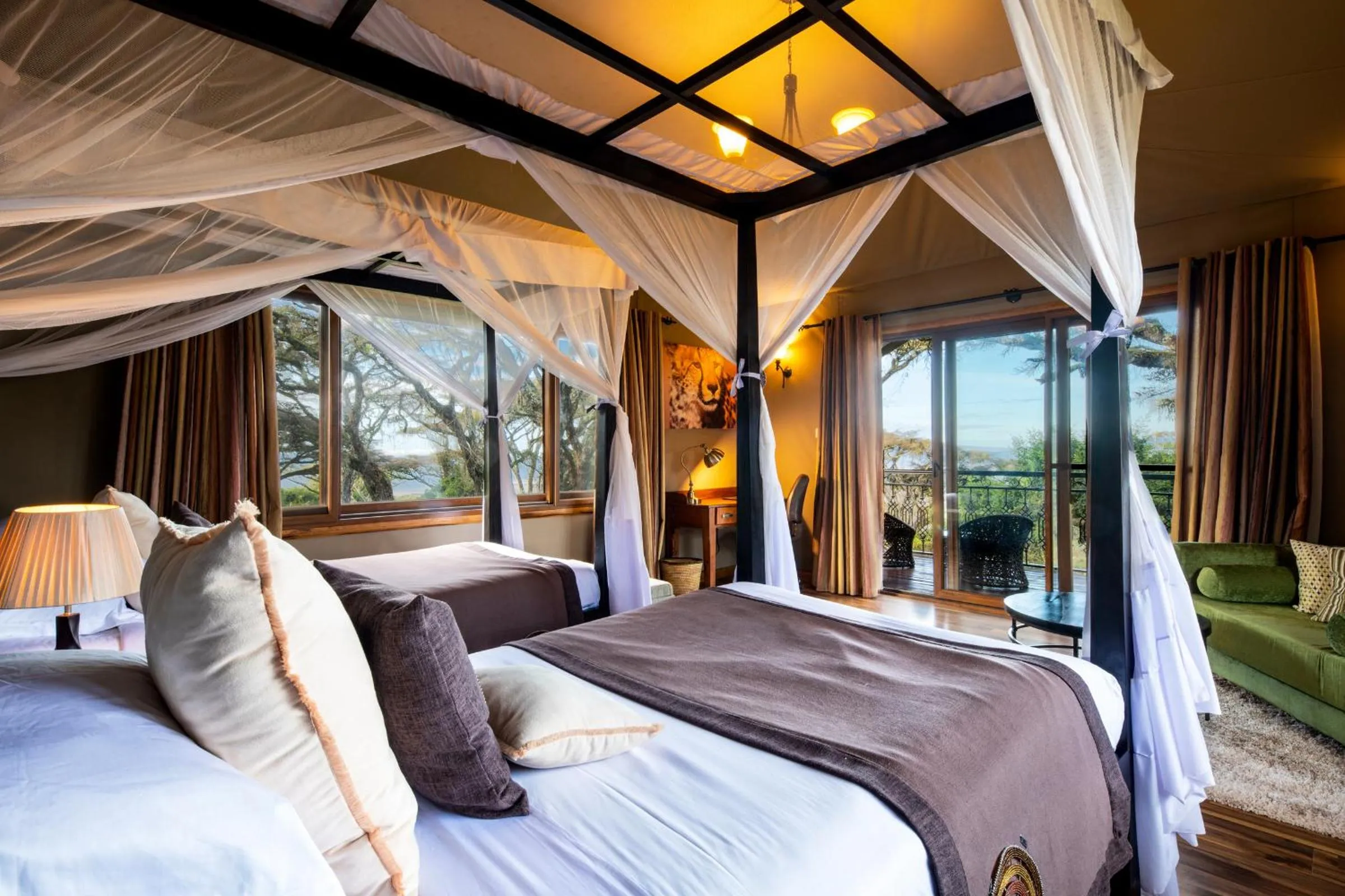 View (from property/room), Bed in Lions Paw Ngorongoro