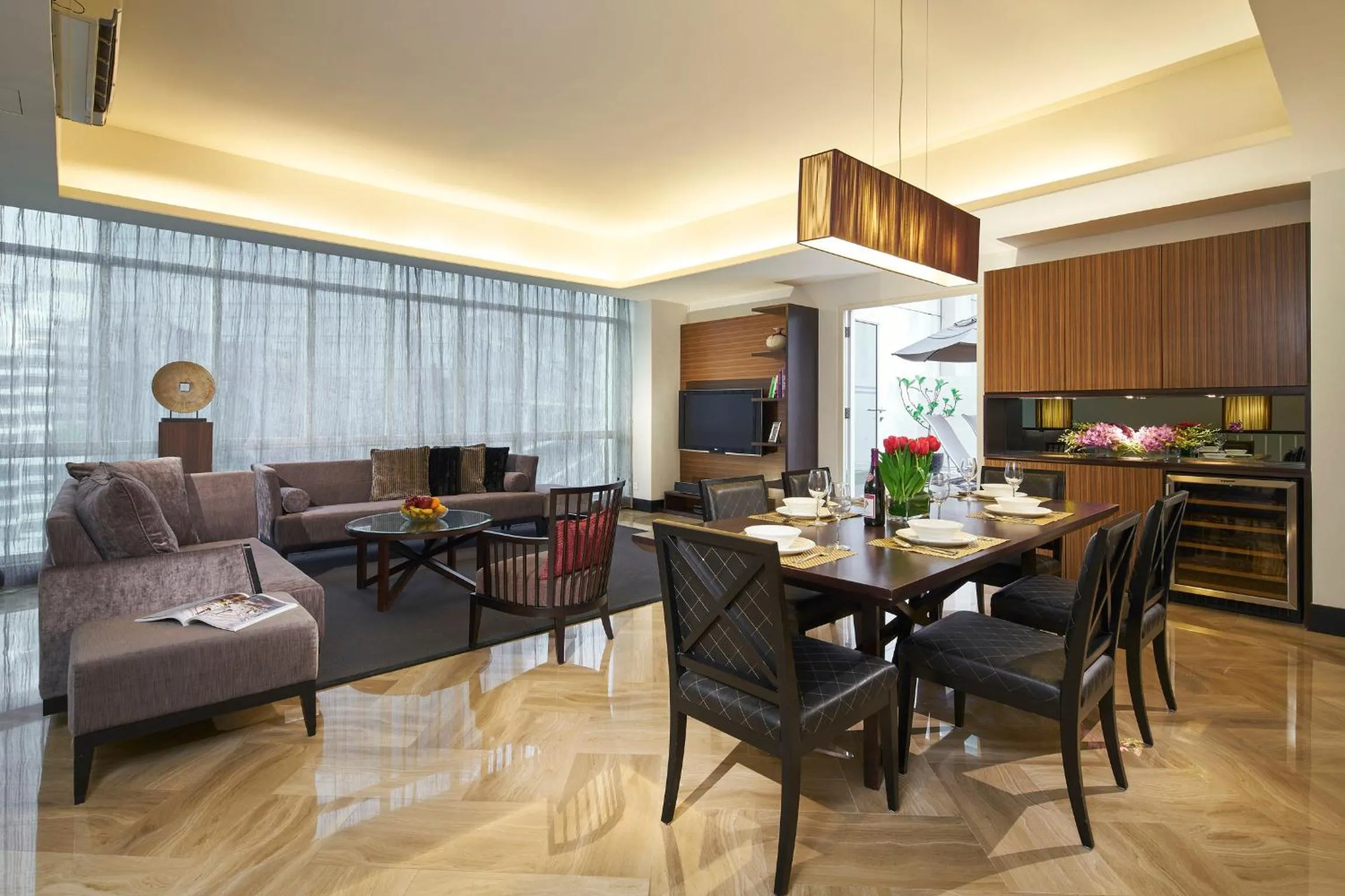 Living room in Orchard Scotts Residences by Far East Hospitality