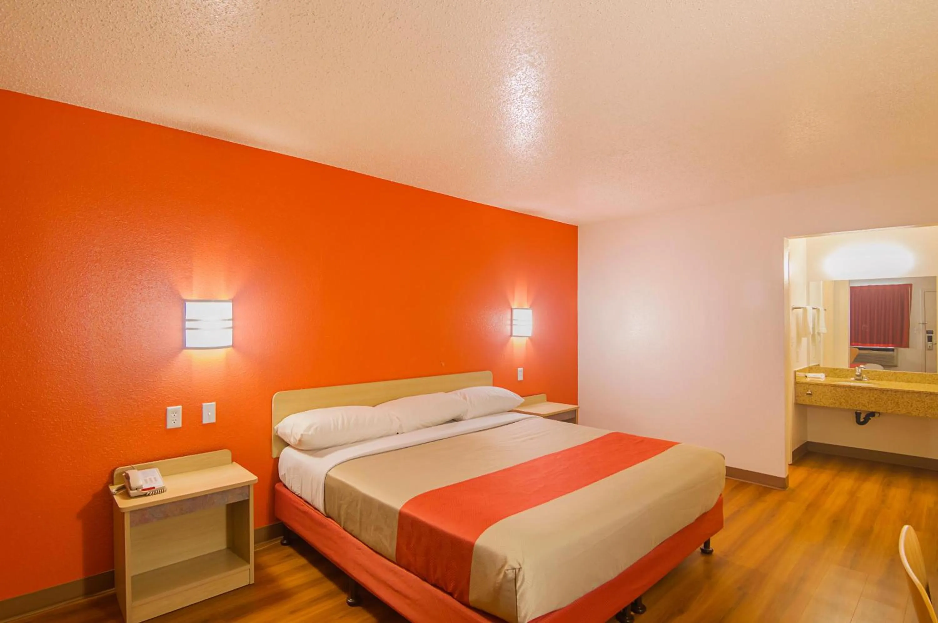 Bed in Motel 6-Porterville, CA