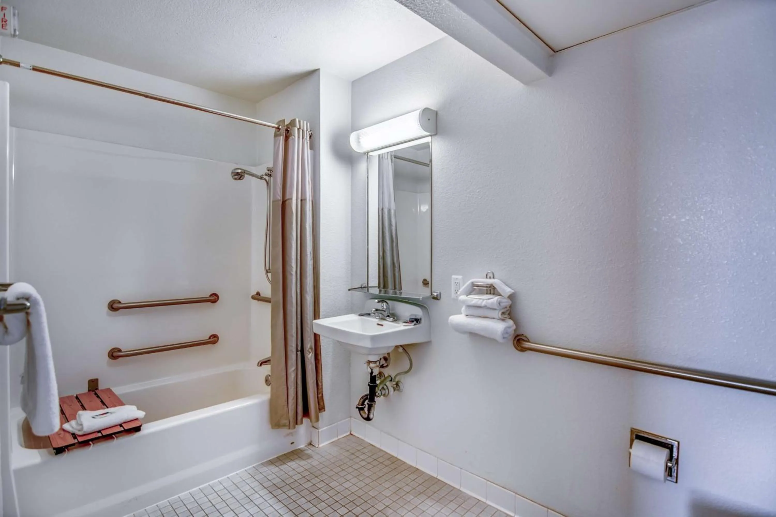 Shower, Bathroom in Motel 6-Tracy, CA