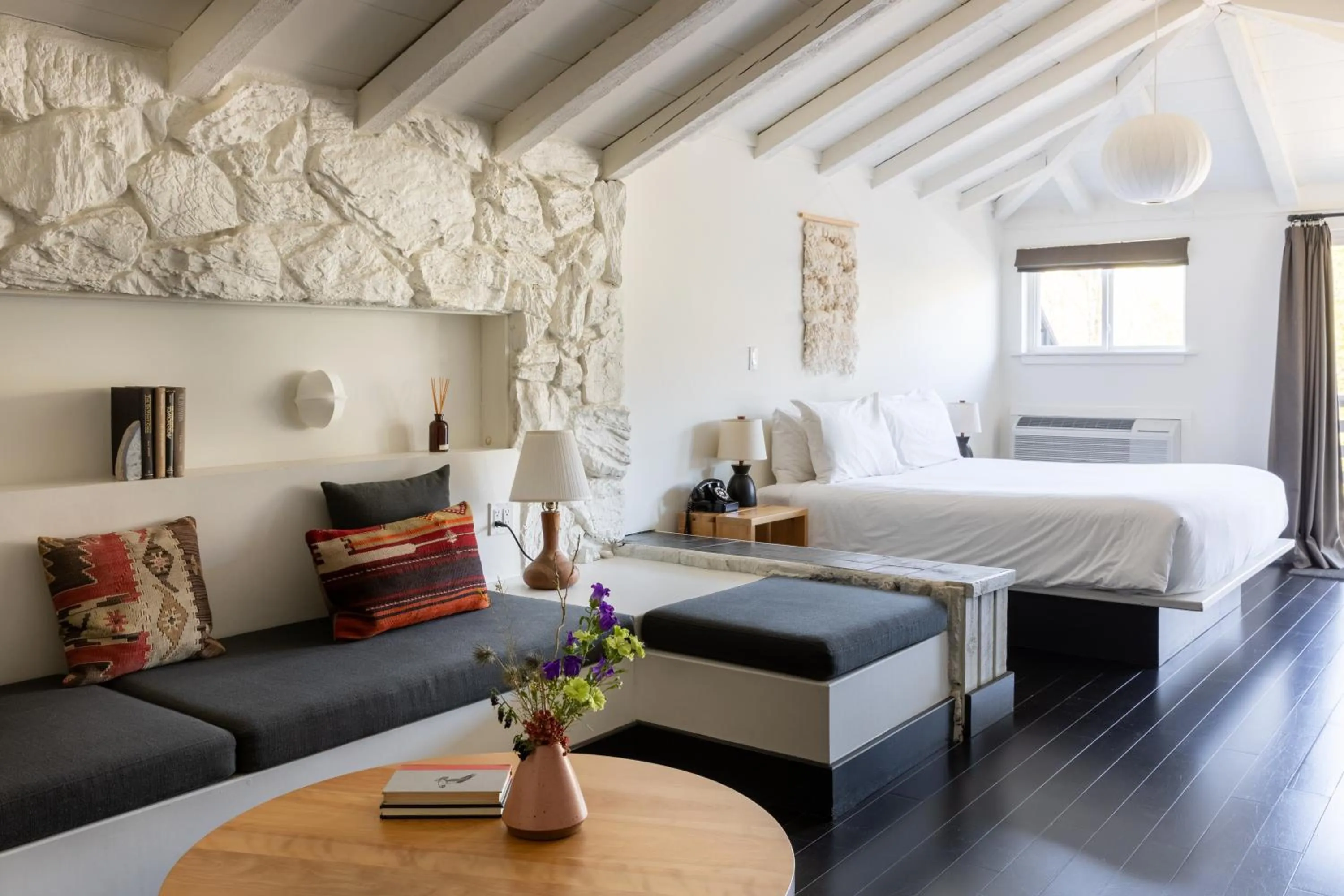 Bed in Scribner's Catskill Lodge, a Member of Design Hotels