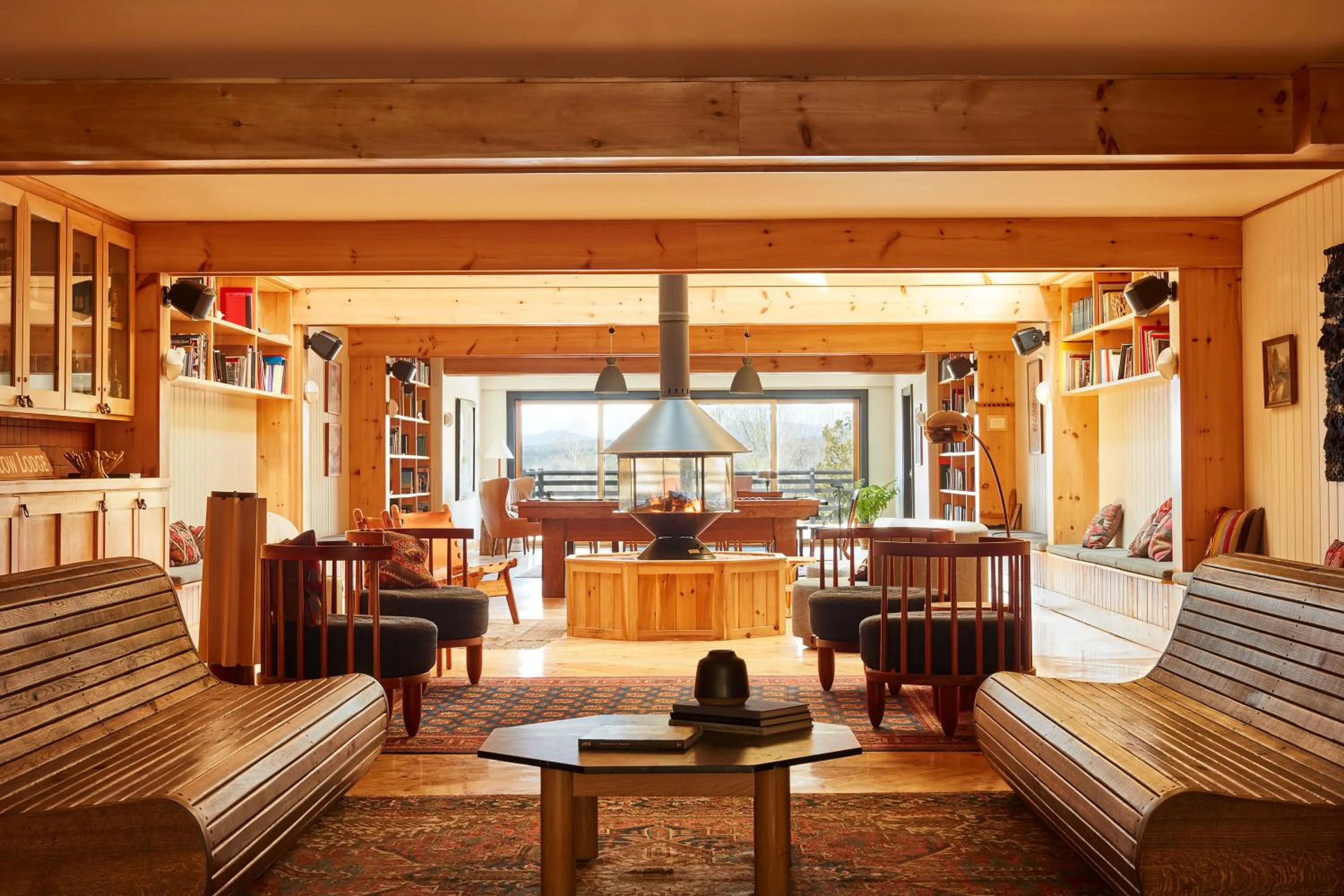 Library in Scribner's Catskill Lodge, a Member of Design Hotels