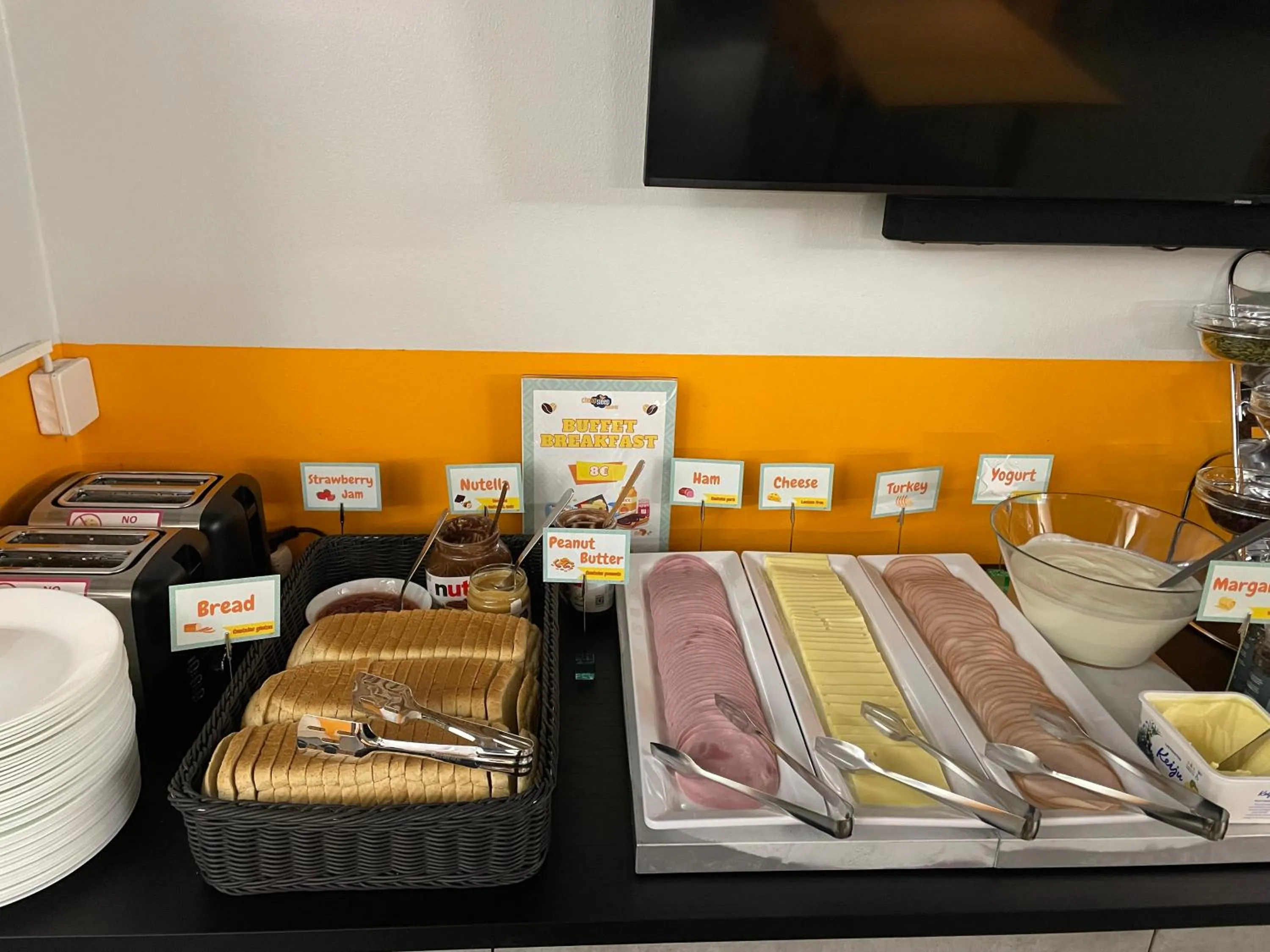 Buffet breakfast in CheapSleep Hostel Helsinki