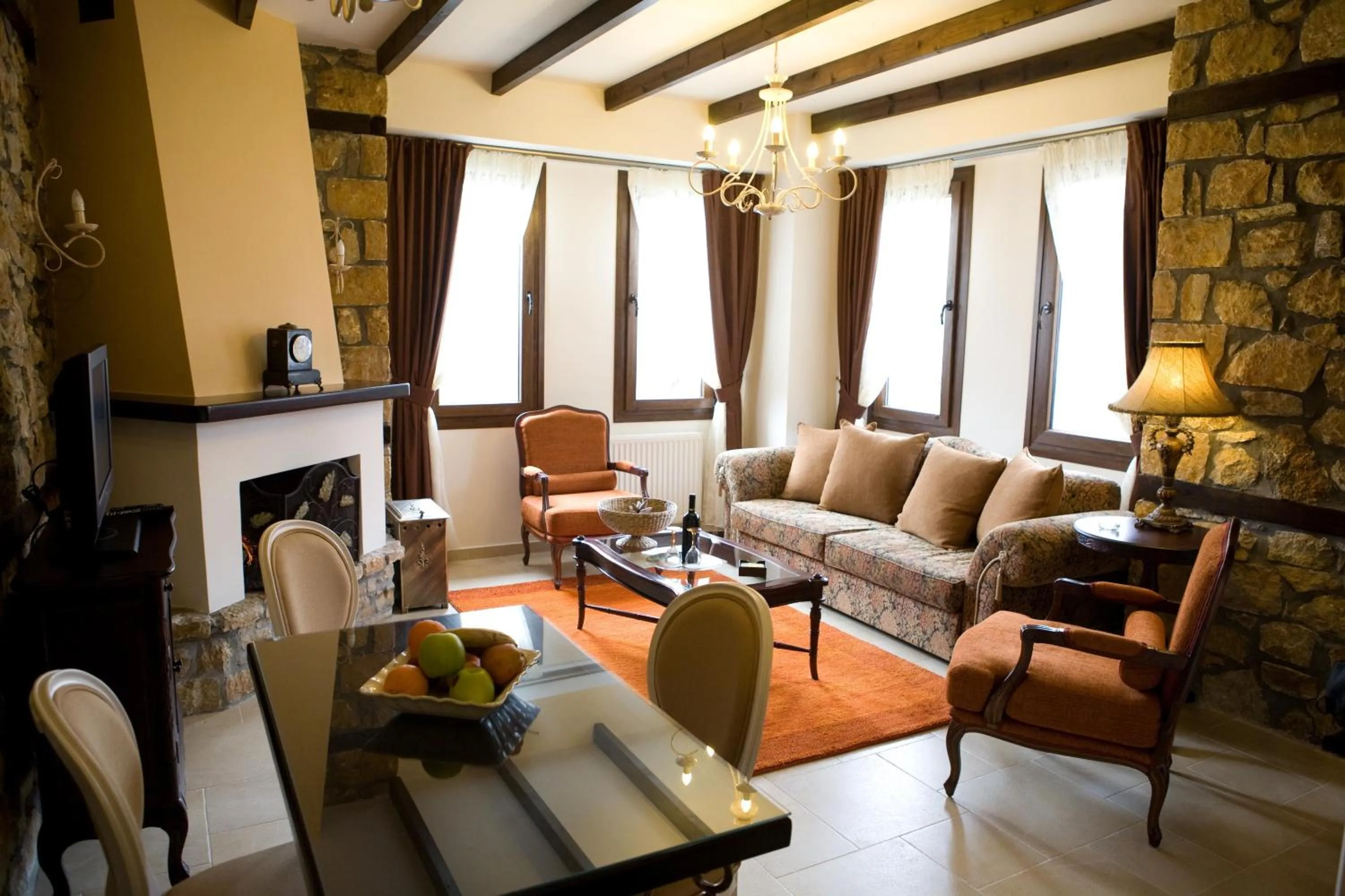Living room in Archontiko Emmanouilidi Suites
