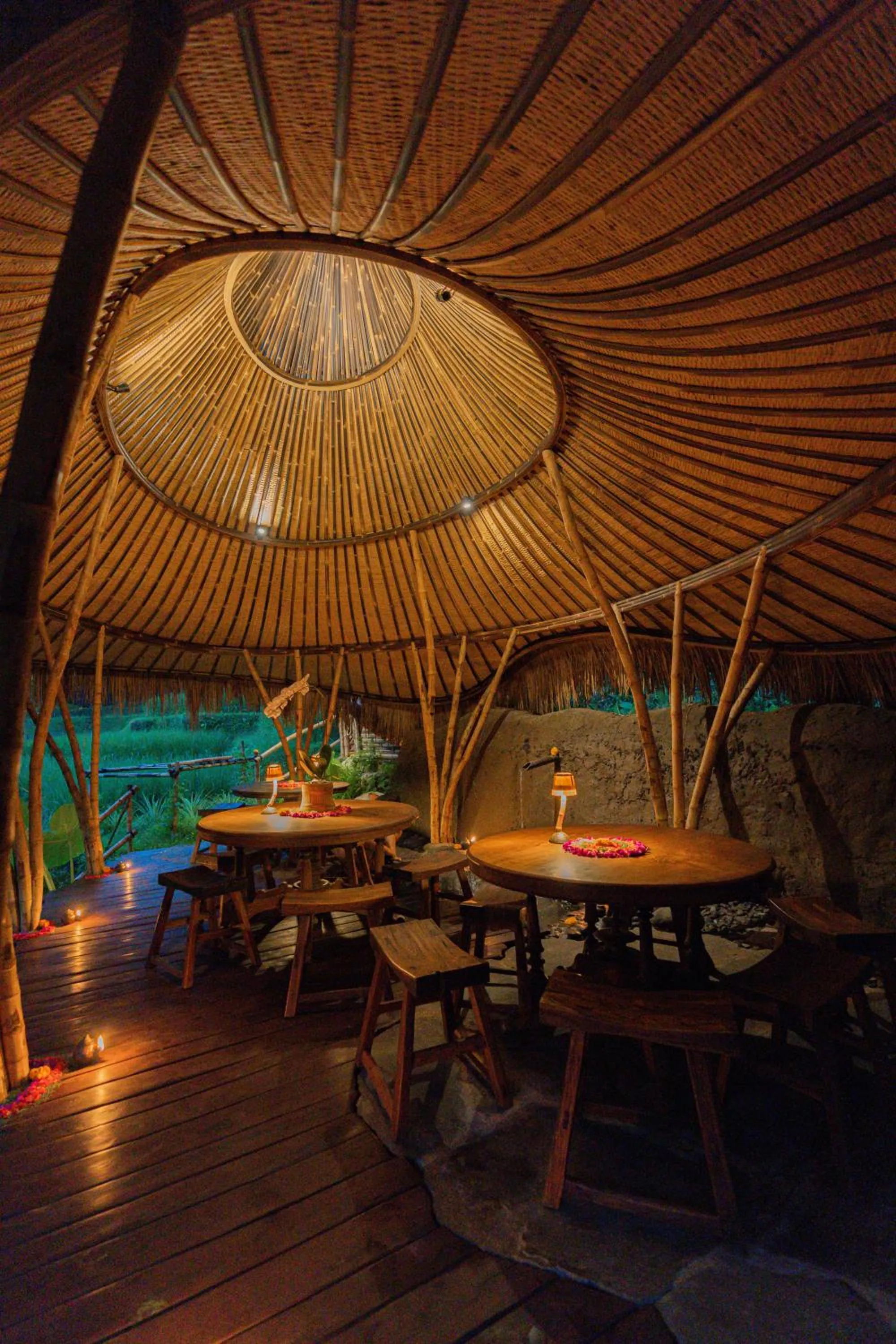 Dining area in Bambu Indah Resort