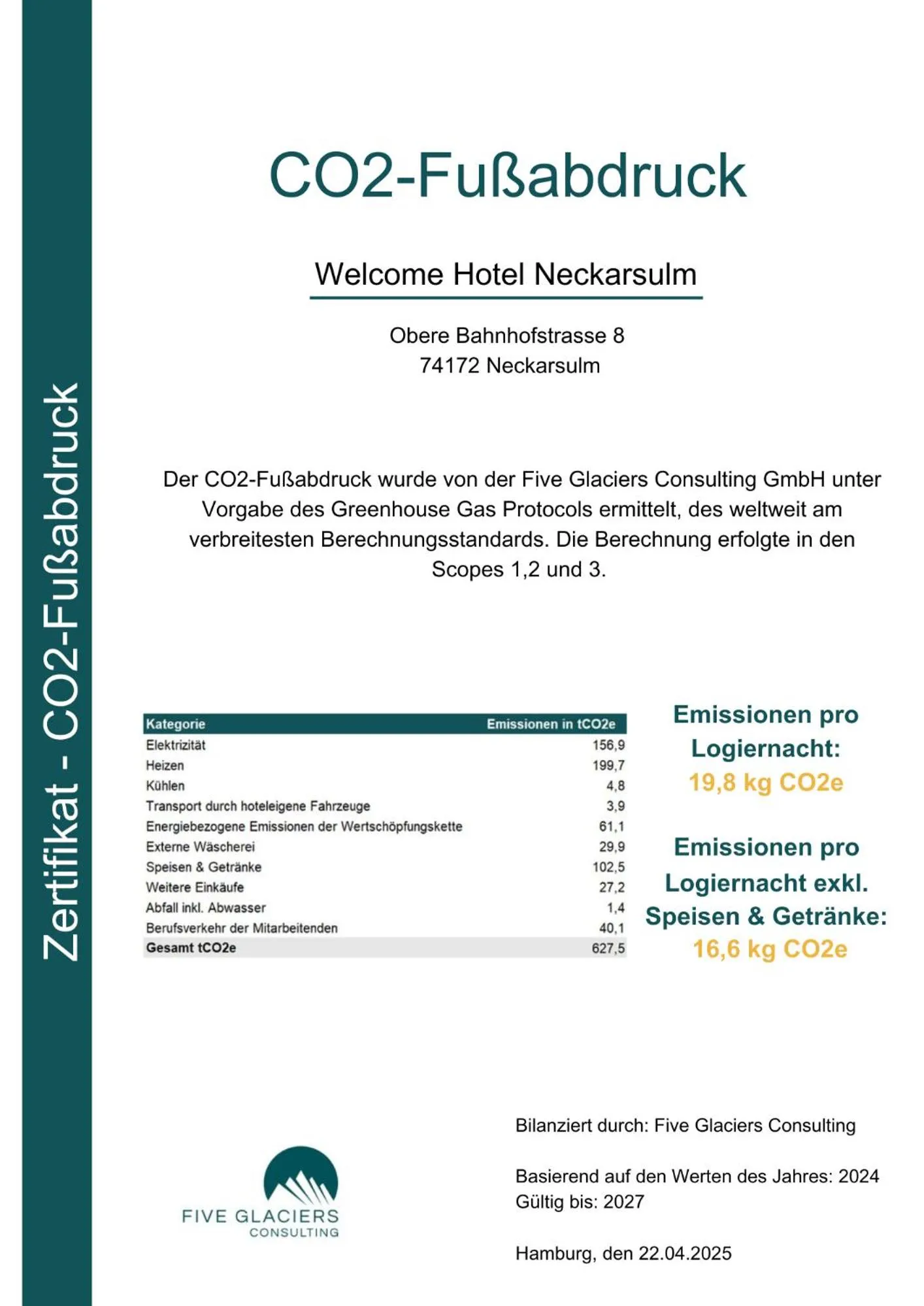 Logo/Certificate/Sign in Welcome Hotel Neckarsulm