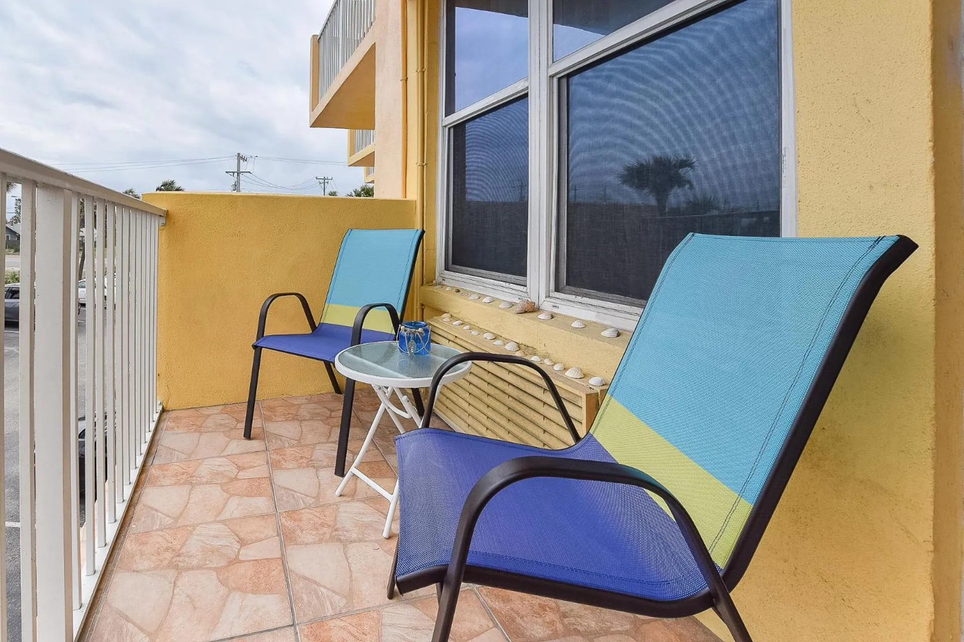Patio in Daytona Beach studio condo with beautiful Ocean view