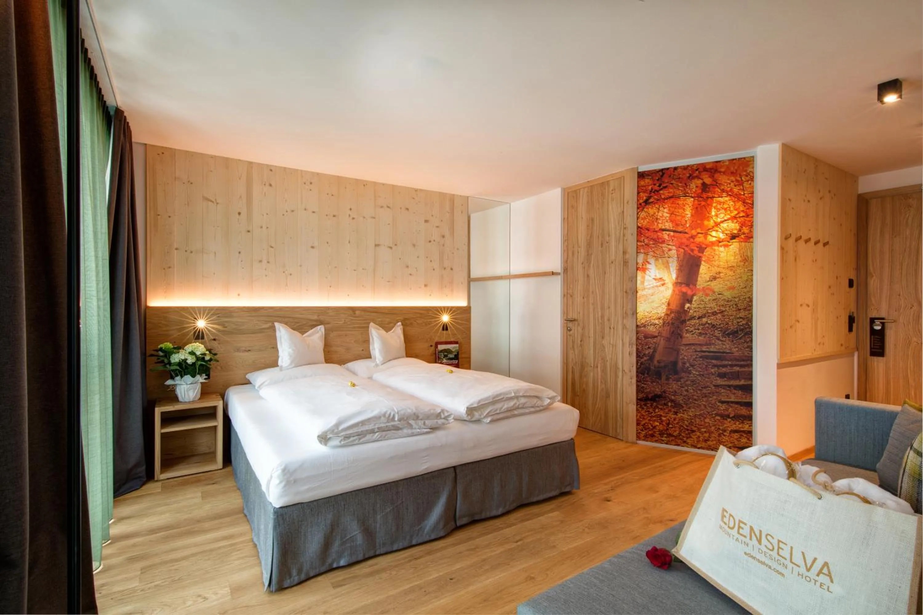 Bed in Mountain Design Hotel Eden Selva