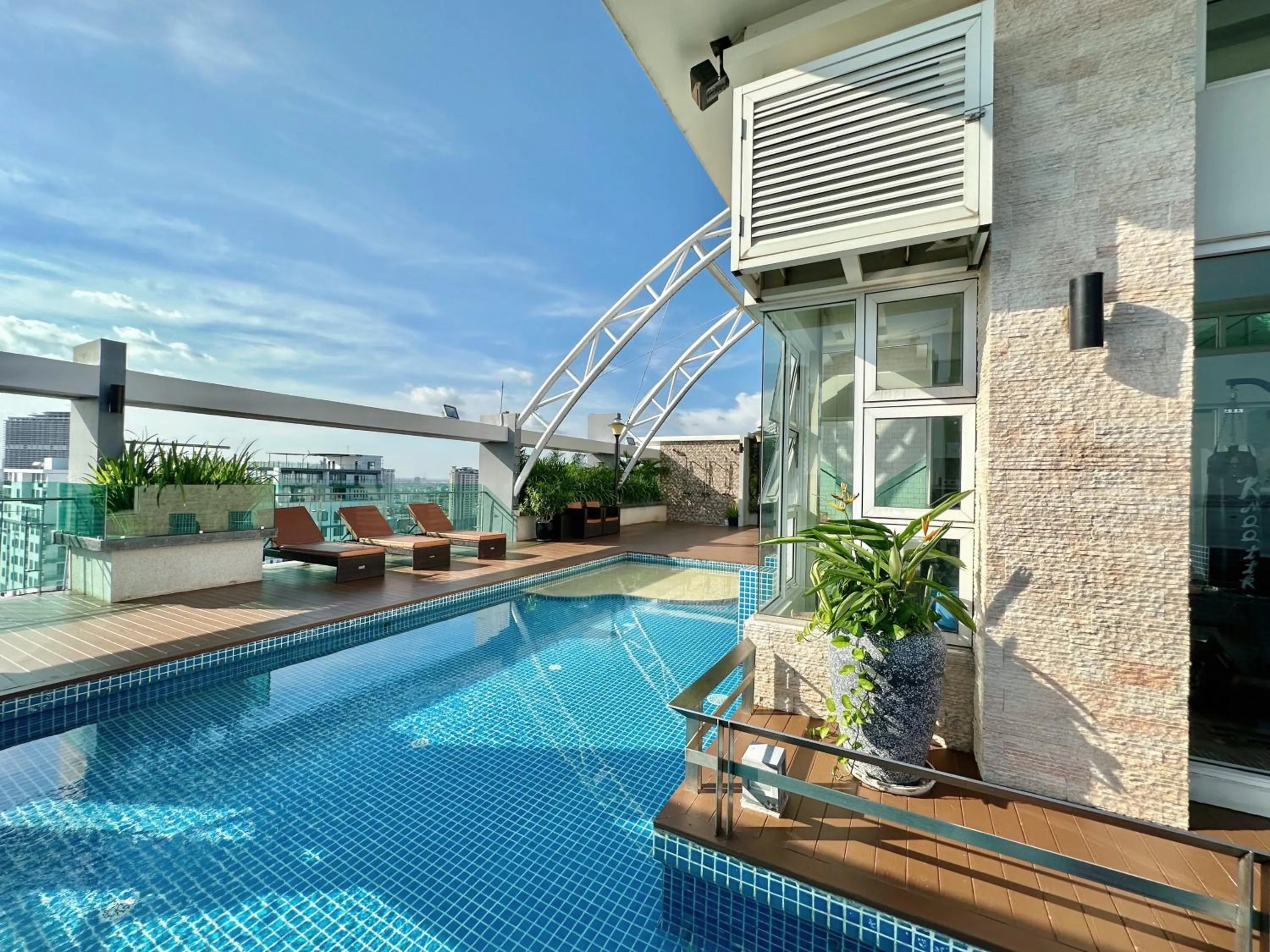 Pool view in Infinity 28 Hotel and Residence