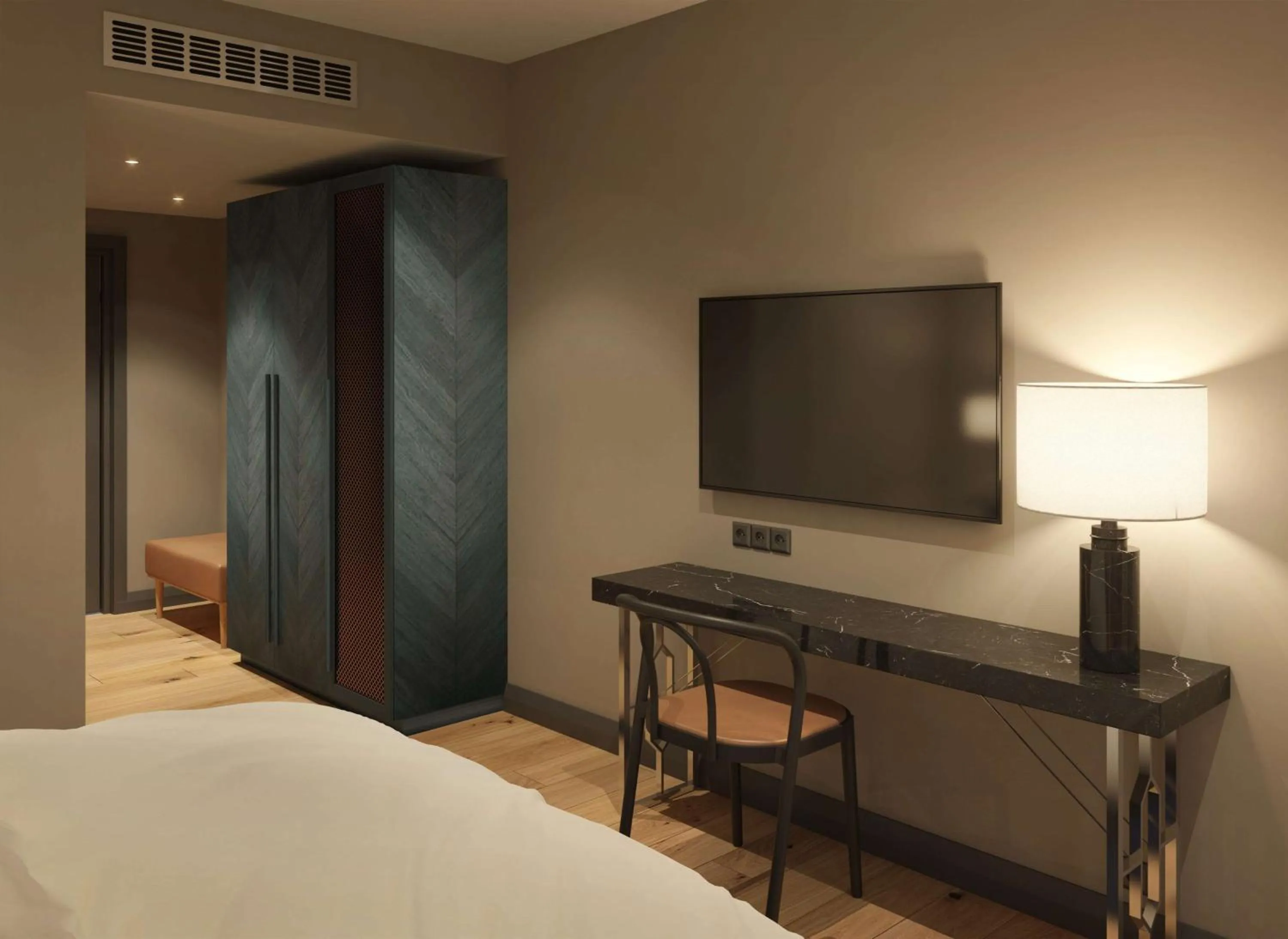 Bedroom, Bed in Scandic Hamburger Börs