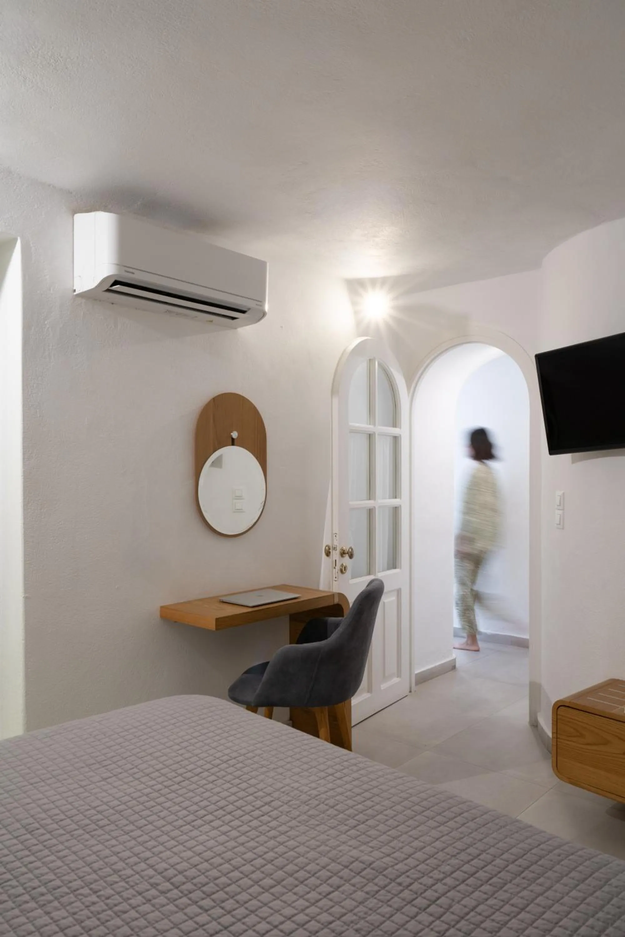 Bed in Santorini Princess Spa Hotel