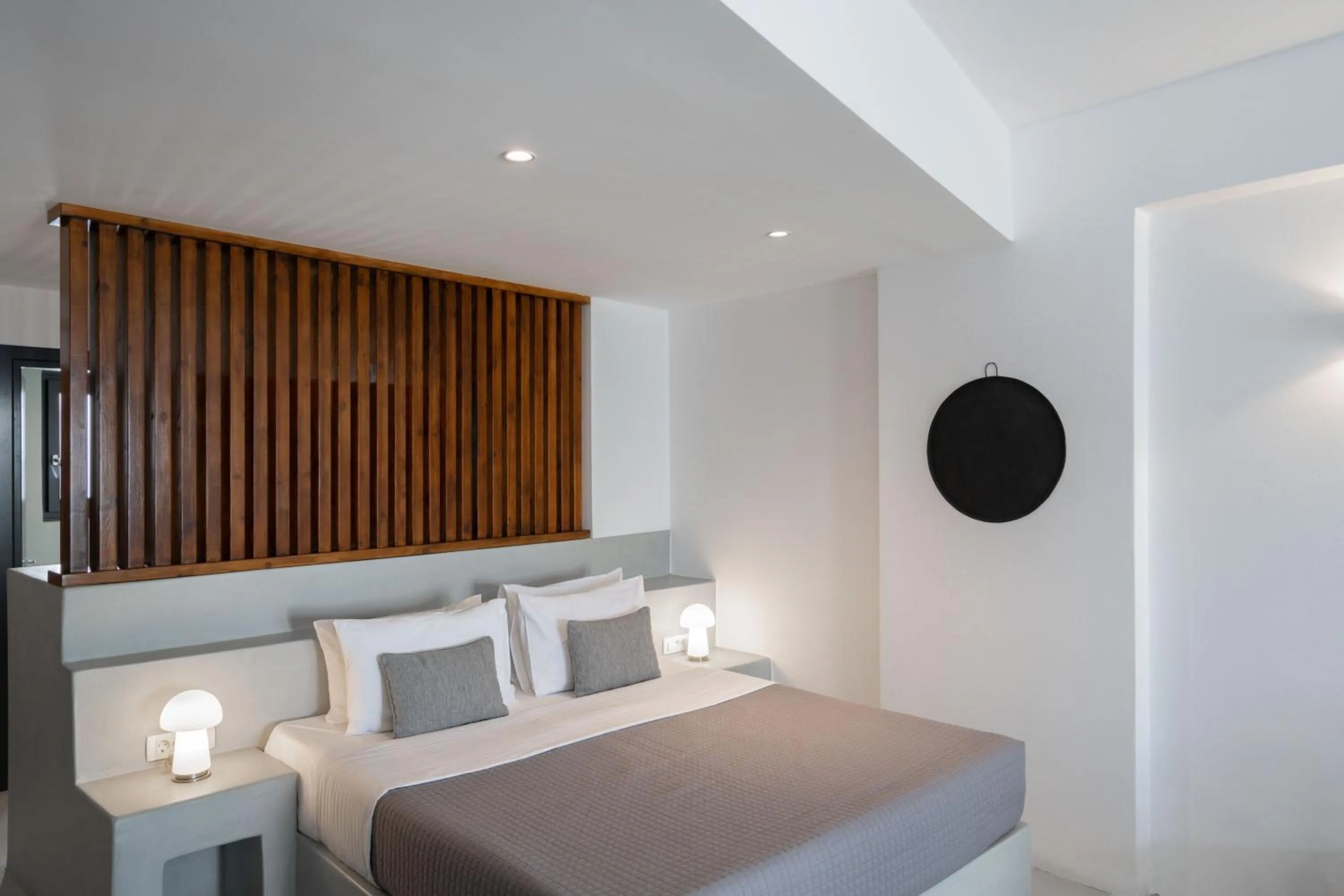 Bed in Santorini Princess Spa Hotel