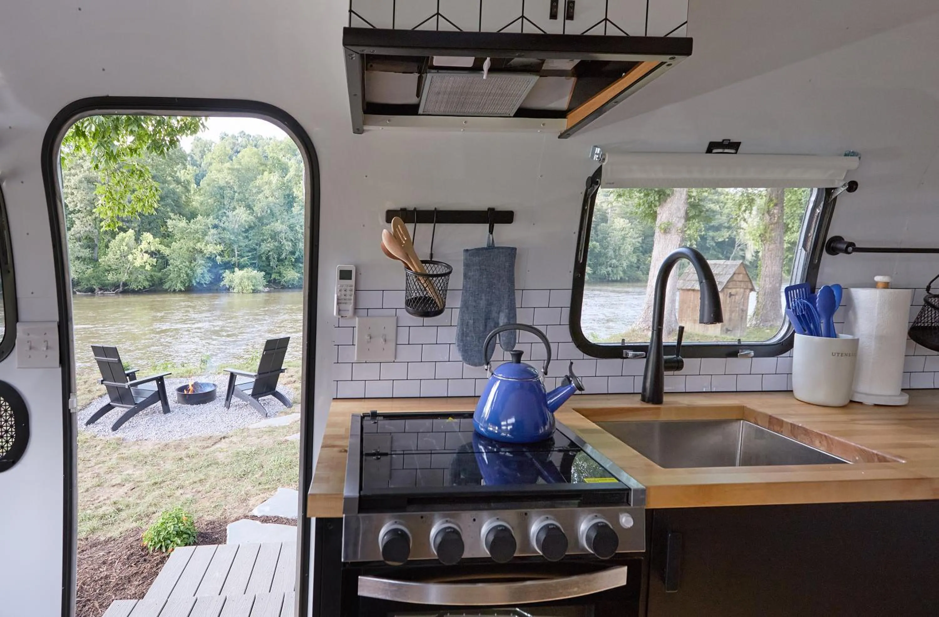 Kitchen or kitchenette in Asheville River Cabins