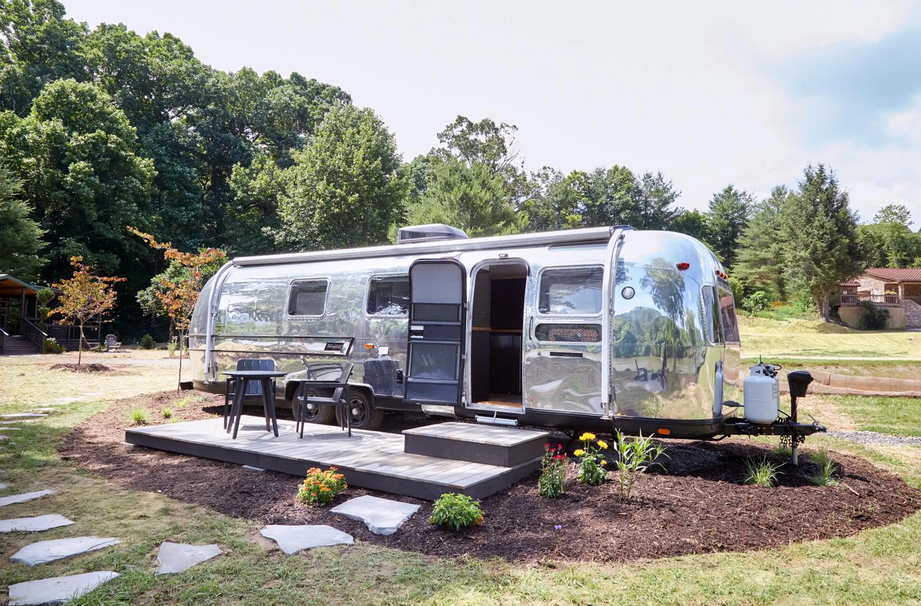 Patio in Asheville River Cabins