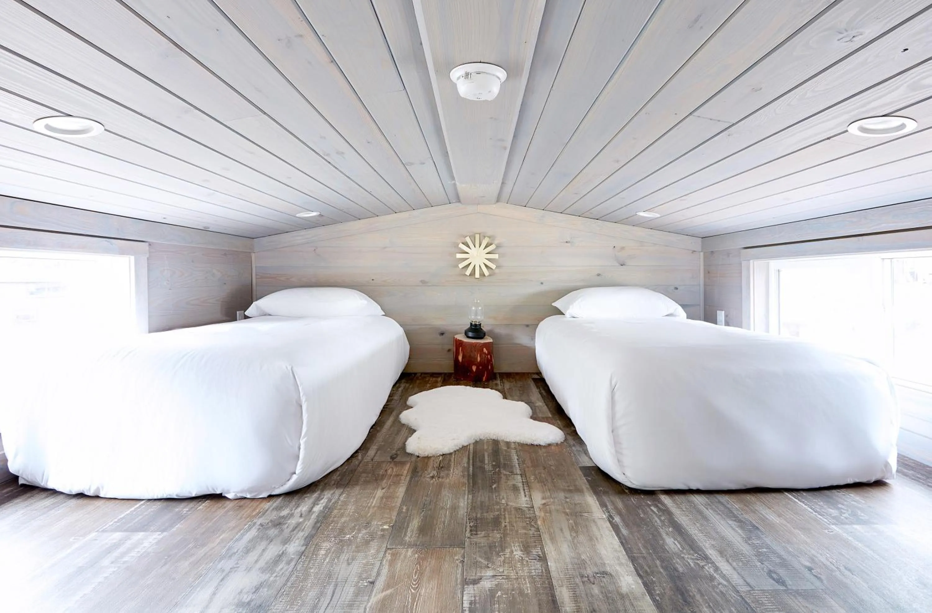 Bed in Asheville River Cabins