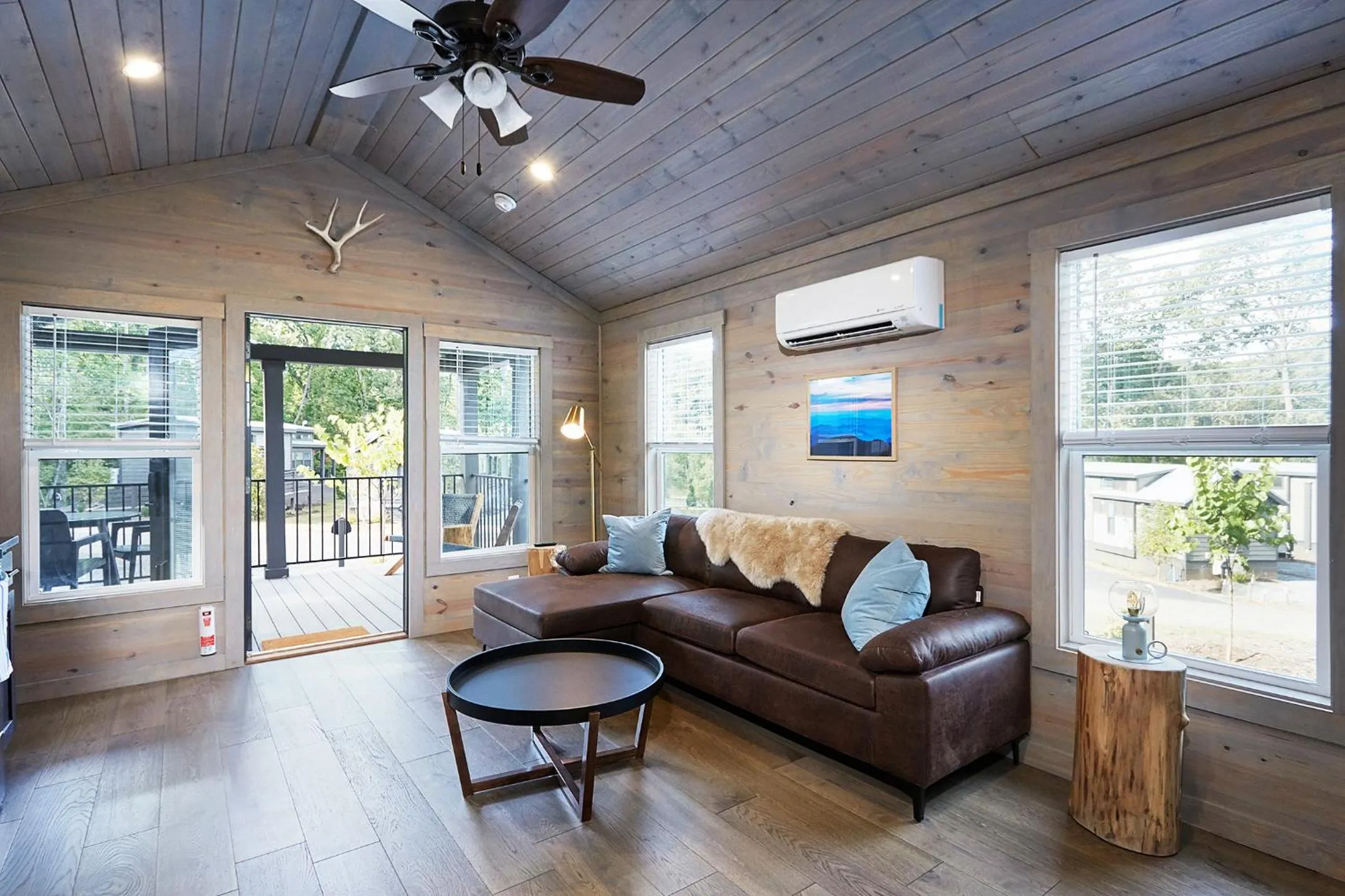 Living room in Asheville River Cabins