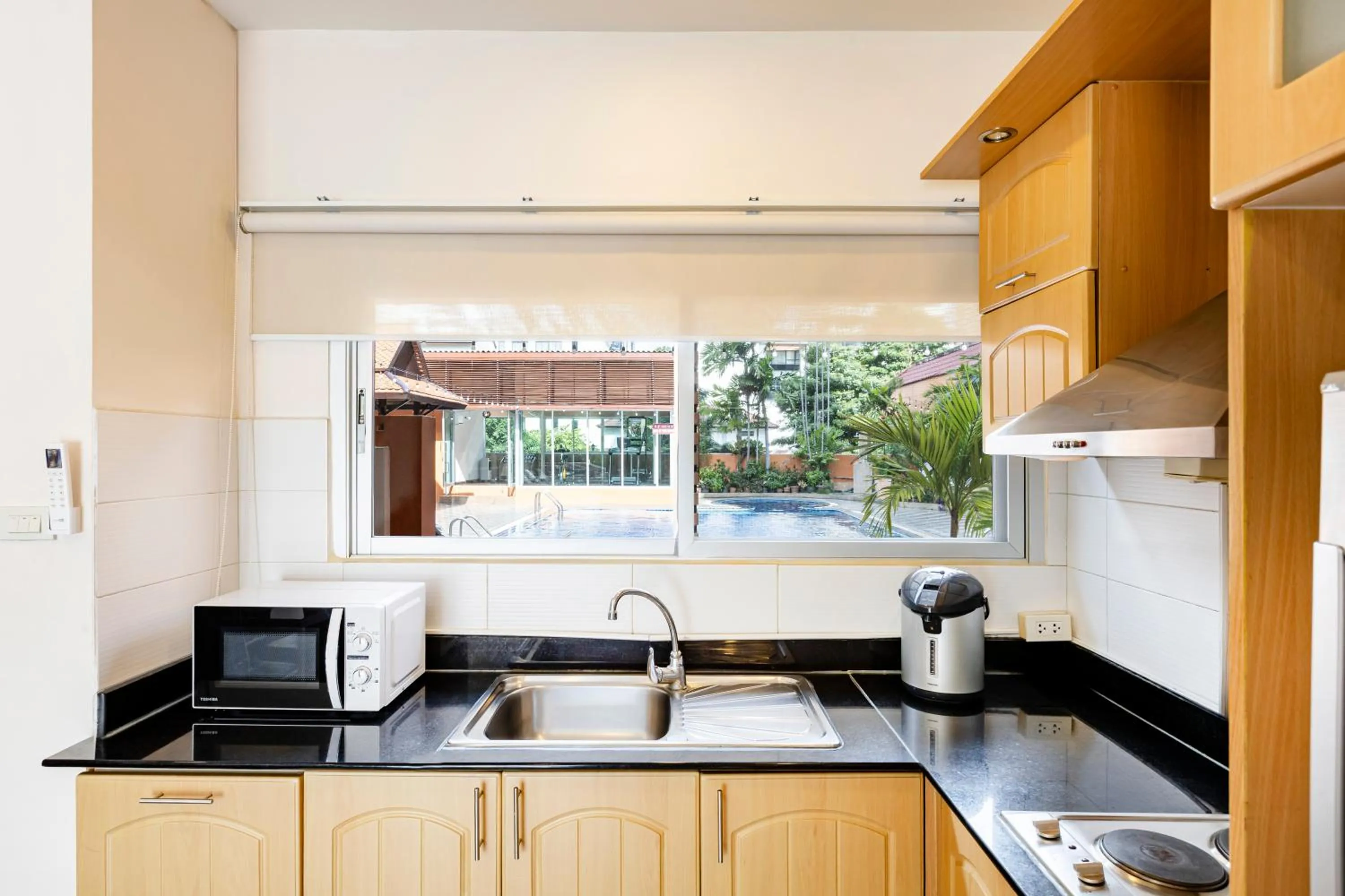 Pool view in Teja Hotel