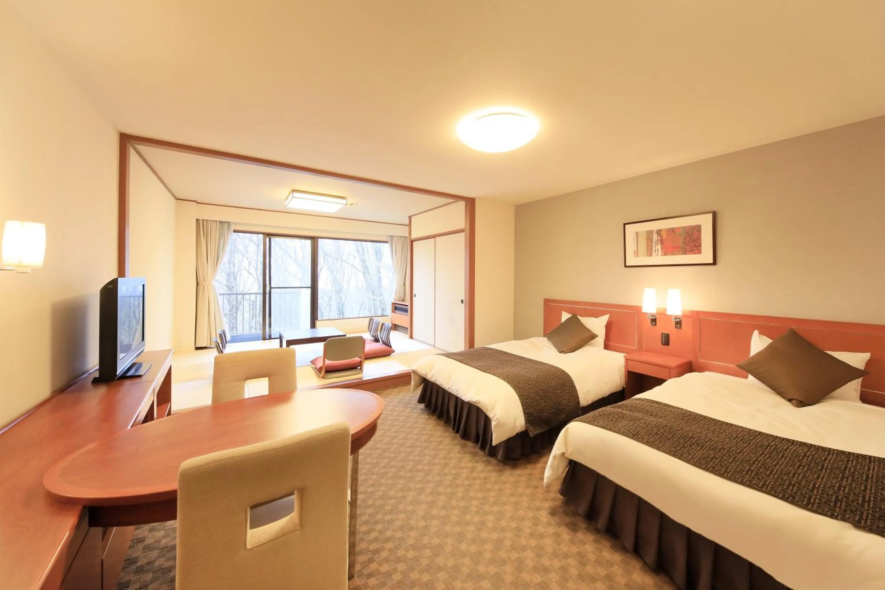 Photo of the whole room, Bed in FOURTREAT plus NASUKOGEN