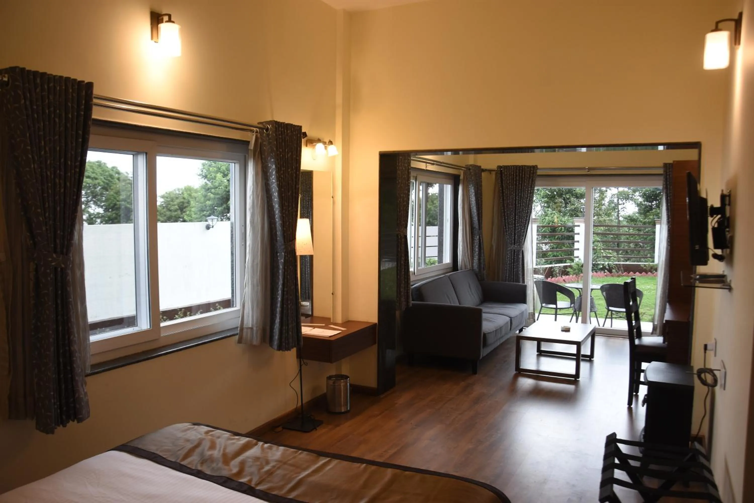 Photo of the whole room, Bed in Nirvana Retreat