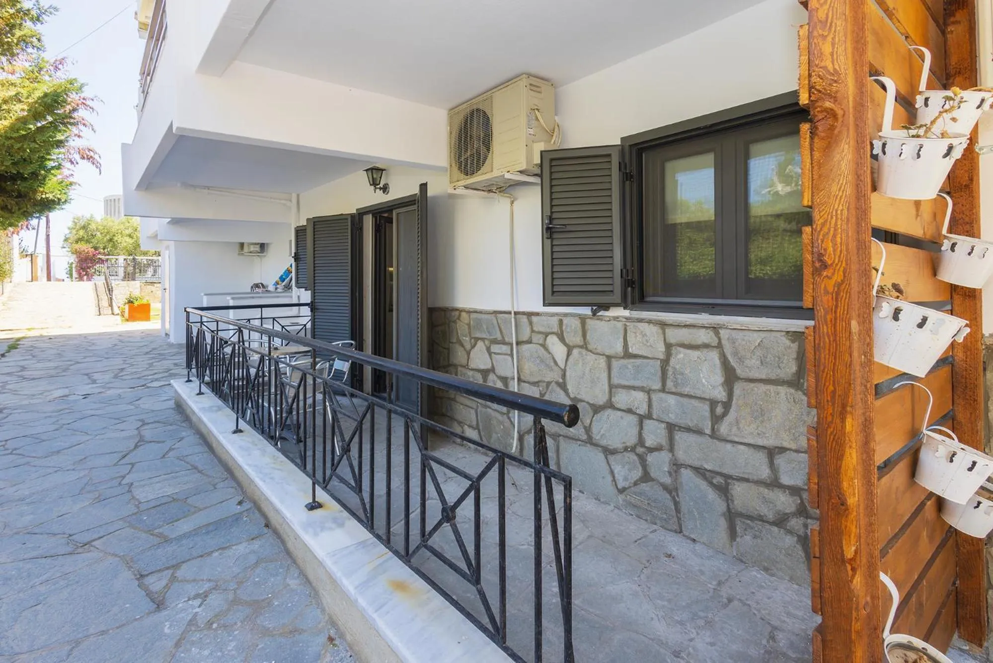 Balcony/Terrace in Salonikiou Beach Apartments & Villas