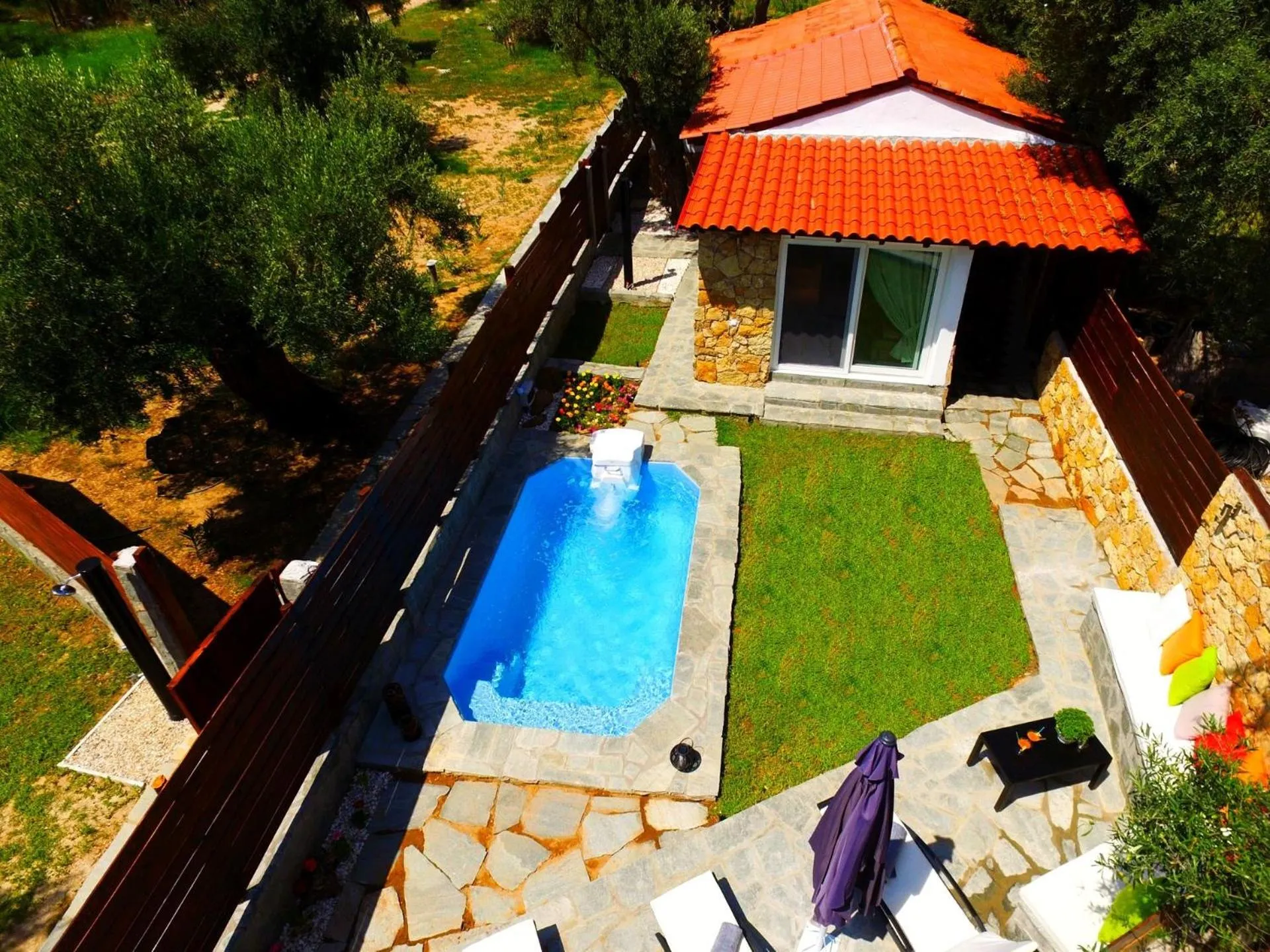Bird's eye view in Salonikiou Beach Apartments & Villas