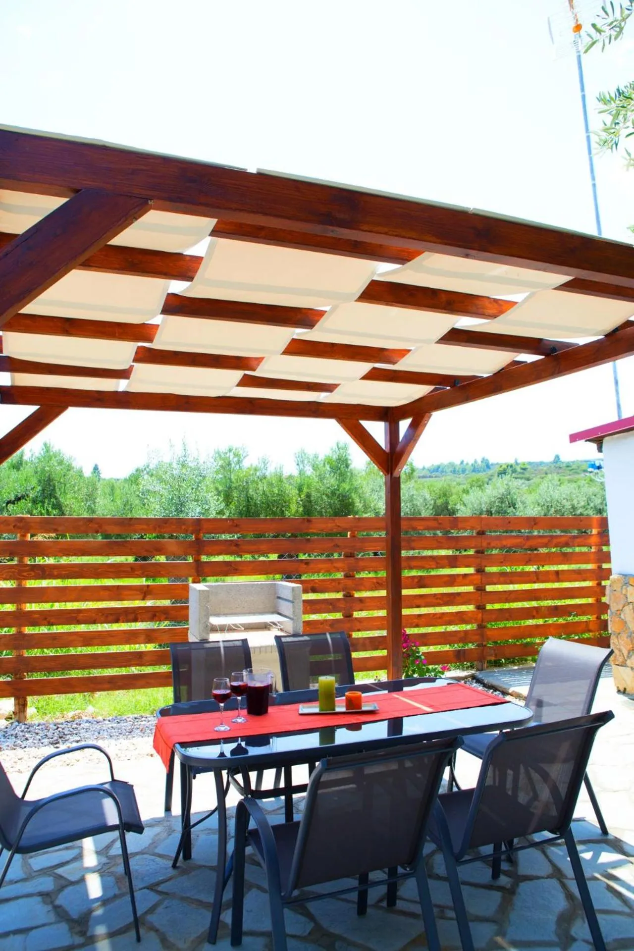 BBQ facilities in Salonikiou Beach Apartments & Villas